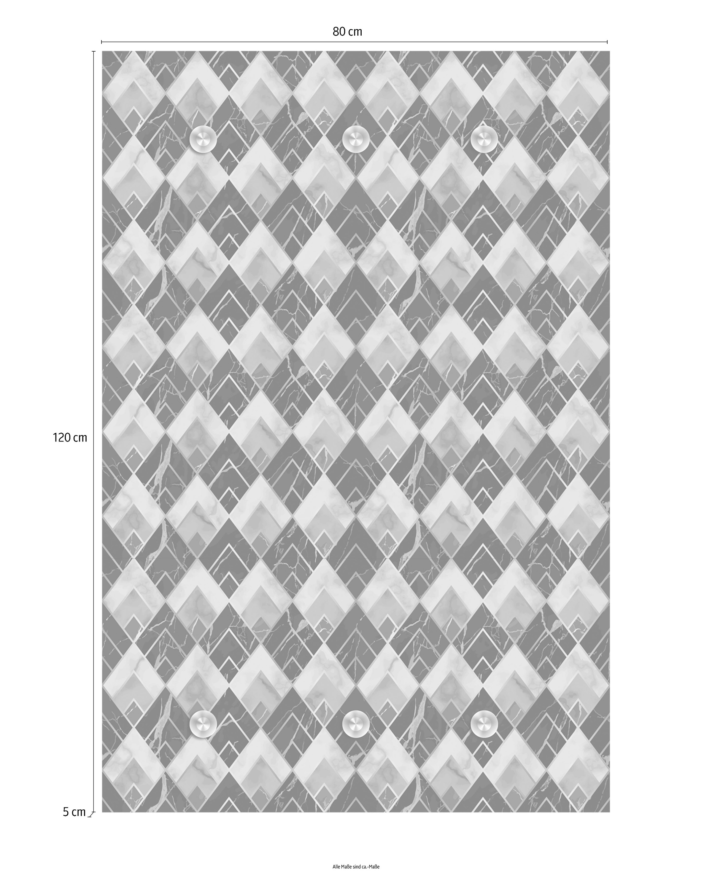 queence Garderobenleiste »Rauten«, mit 6 Haken, 80 x 120 cm
