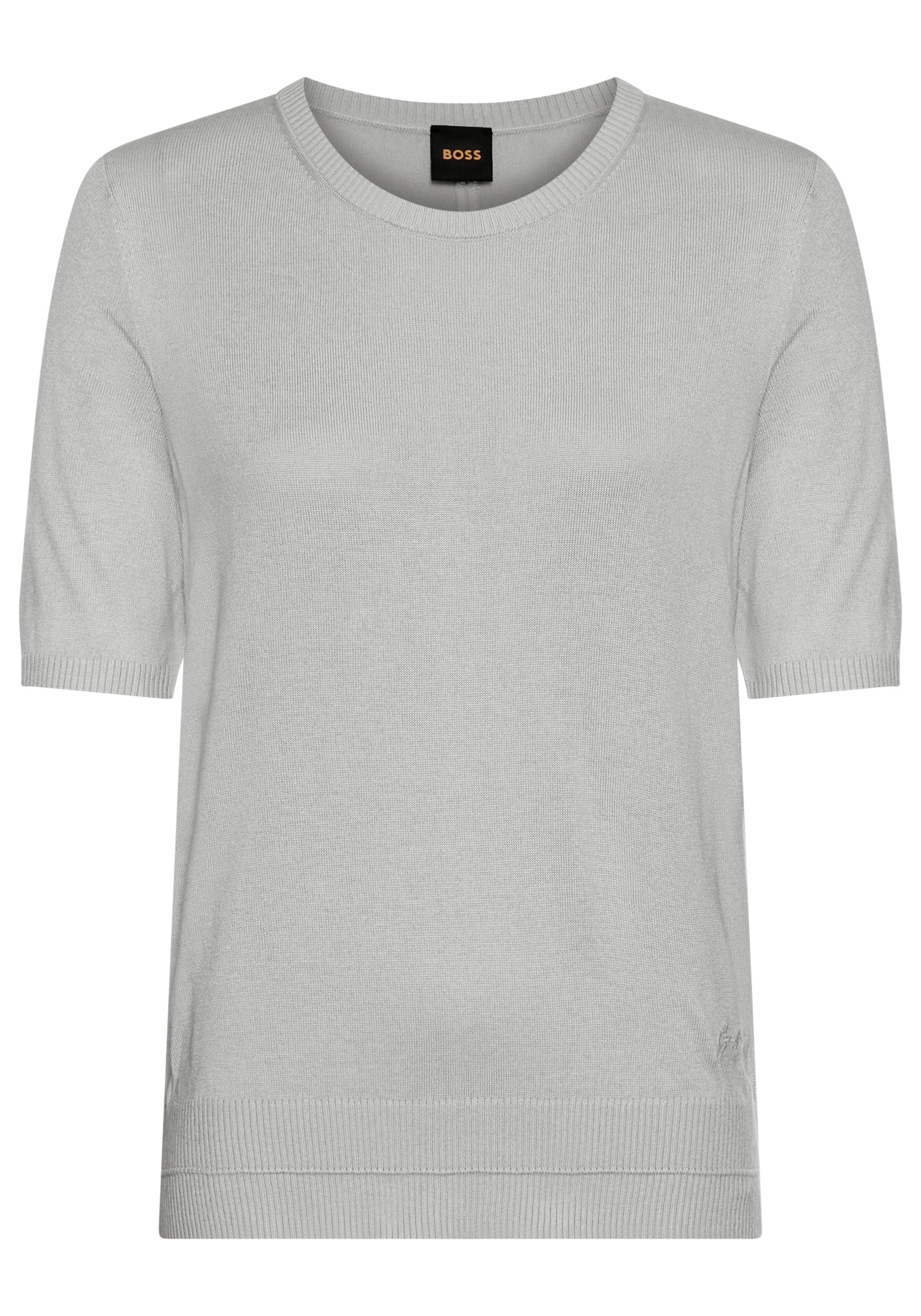 BOSS ORANGE Kurzarmpullover »Fiaffusa Premium Damenmode«, mit dezentem Ajourstrickmuster hinten