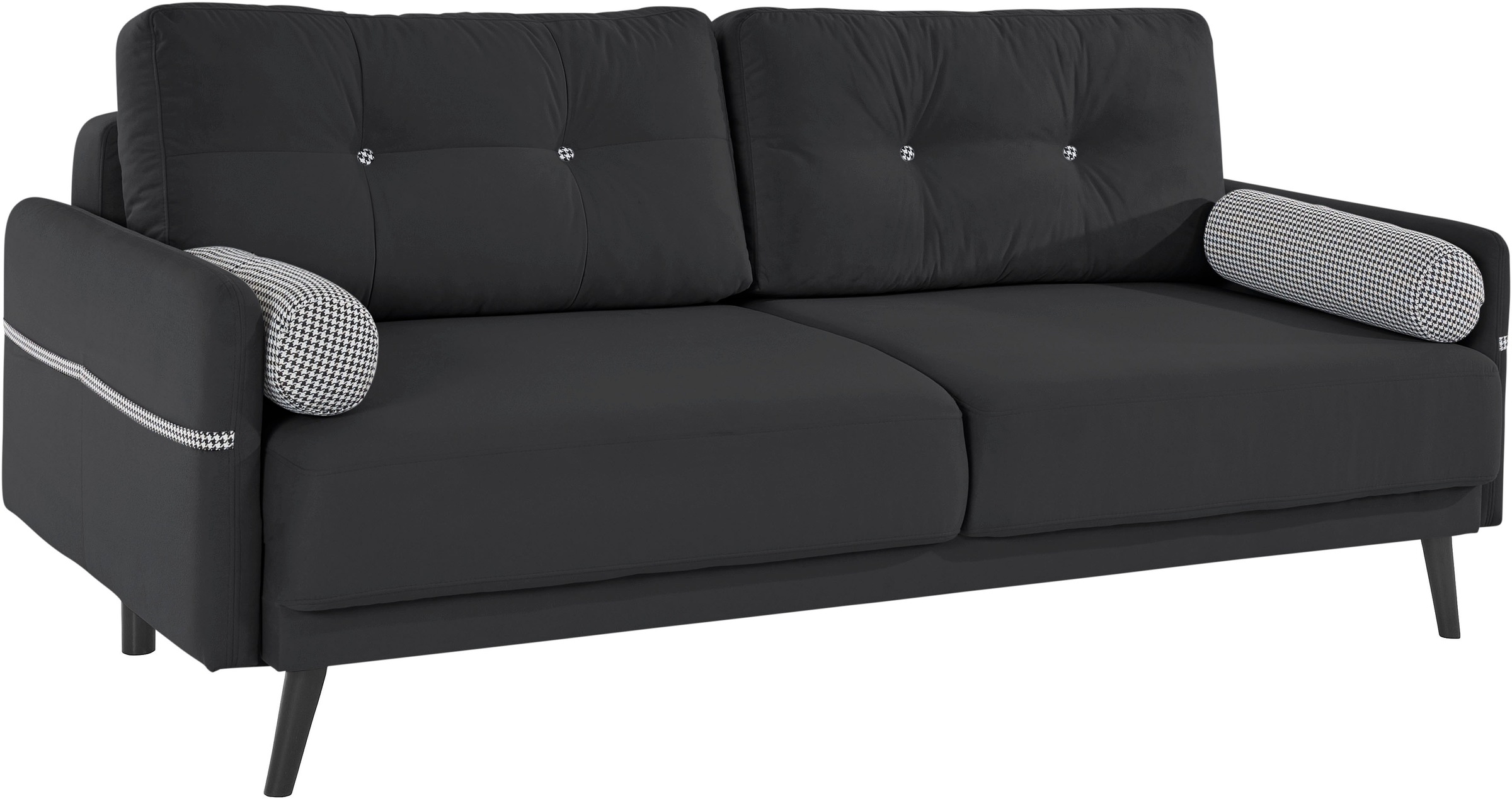 INOSIGN Schlafsofa »Emily«, incl. Bettfunktion und Bettkasten, Seitentache im Armteil, Federkern