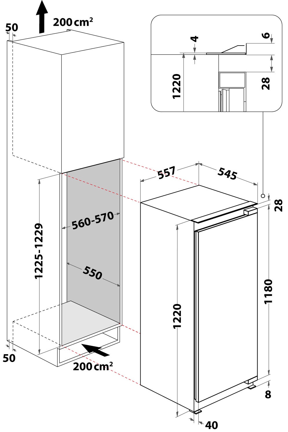 BAUKNECHT Einbaukühlschrank »KSI 12VF2«