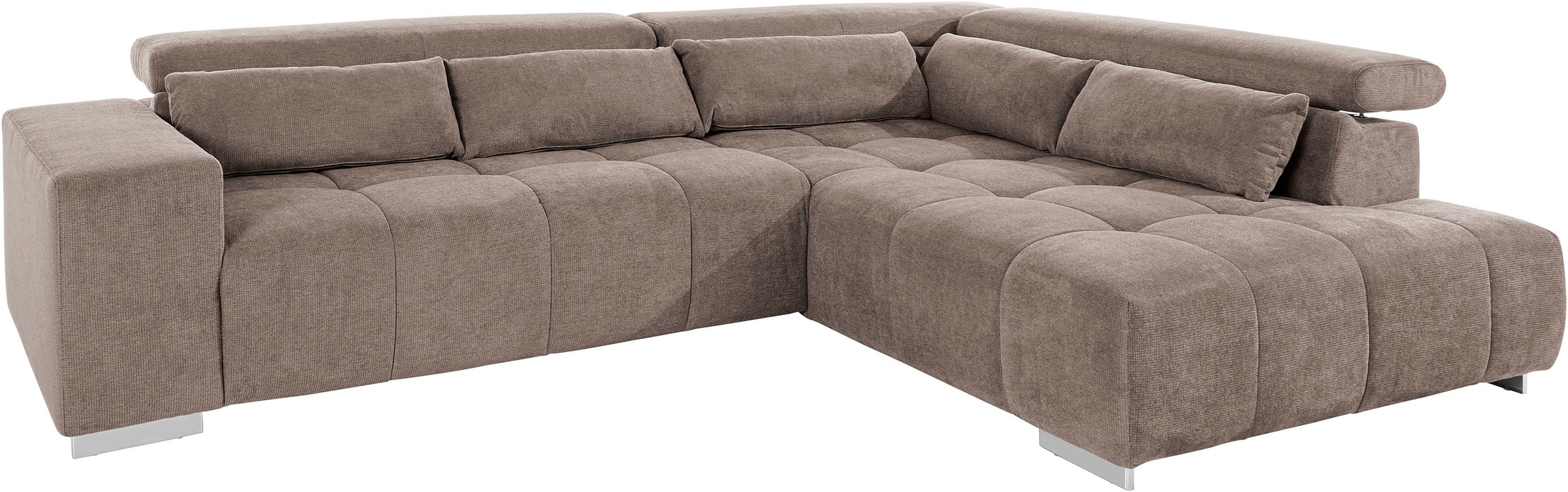 COTTA Ecksofa »Orion L-Form«, mit Kopfteilverstellung & 5 Nierenkissen
