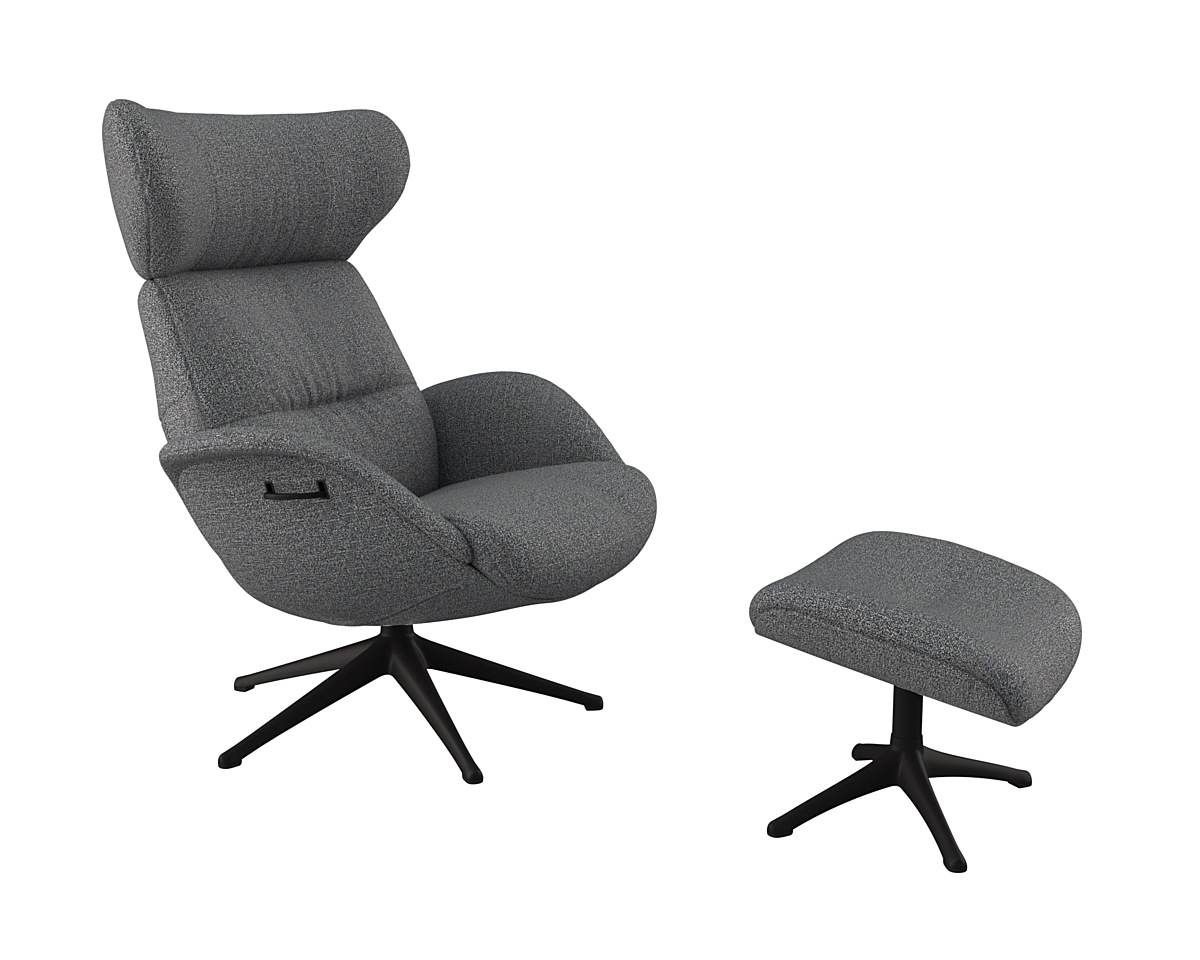 FLEXLUX Relaxsessel »Relaxchairs More«, Premium Komfort, Rücken- & Kopfteilverstellung, drehbar, Fuß schwarz