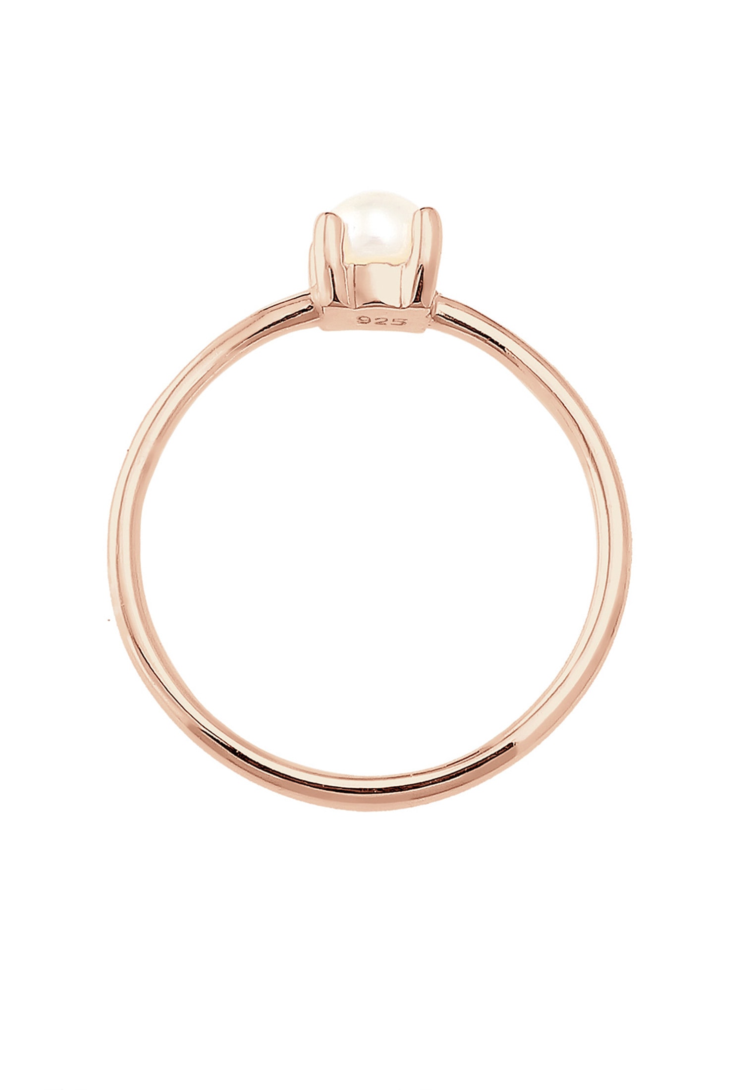 Elli Perlenring »Ring Süßwasserperle Weiß Rund 925 Sterling Silber«