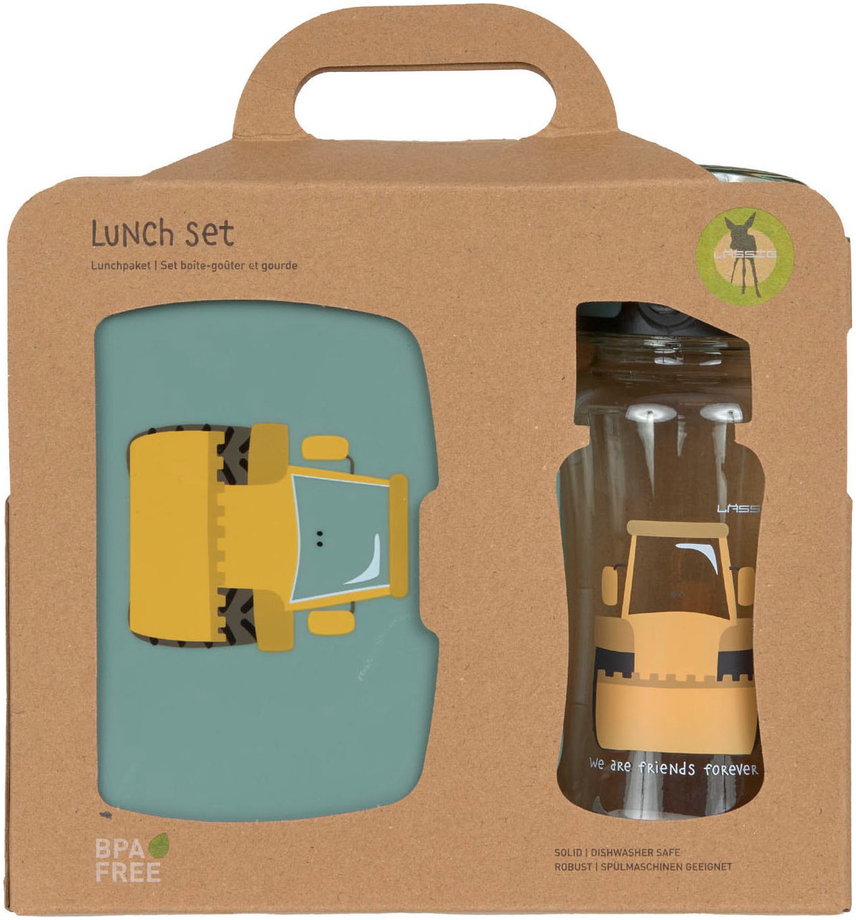LÄSSIG Lunchbox »Tiny Drivers, Excavator«, (Set, 2 tlg.), mit Trinkflasche