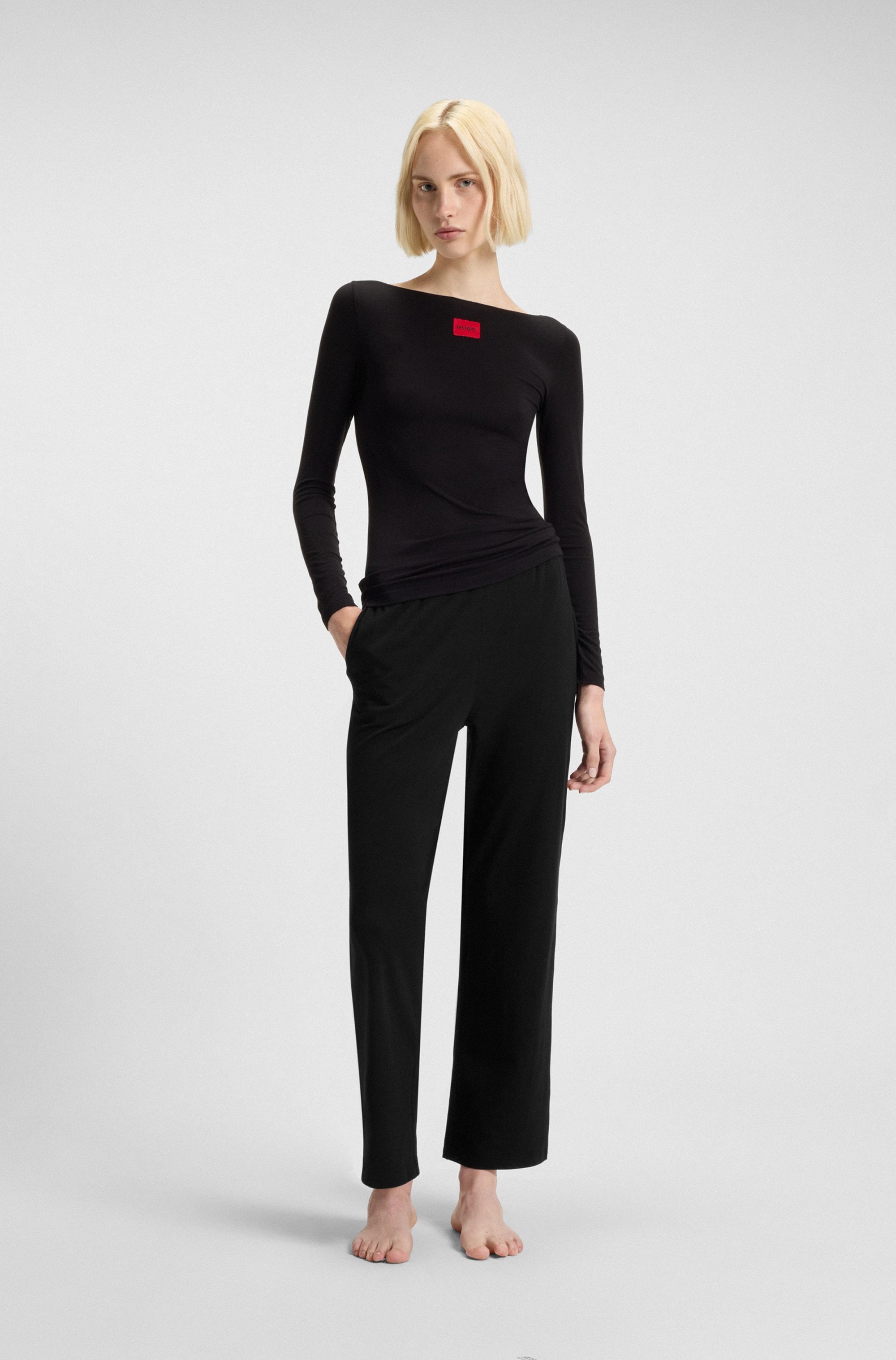 HUGO Underwear Pyjamahose »ID«  Sichtbarer Elastikbund, gerades Bein