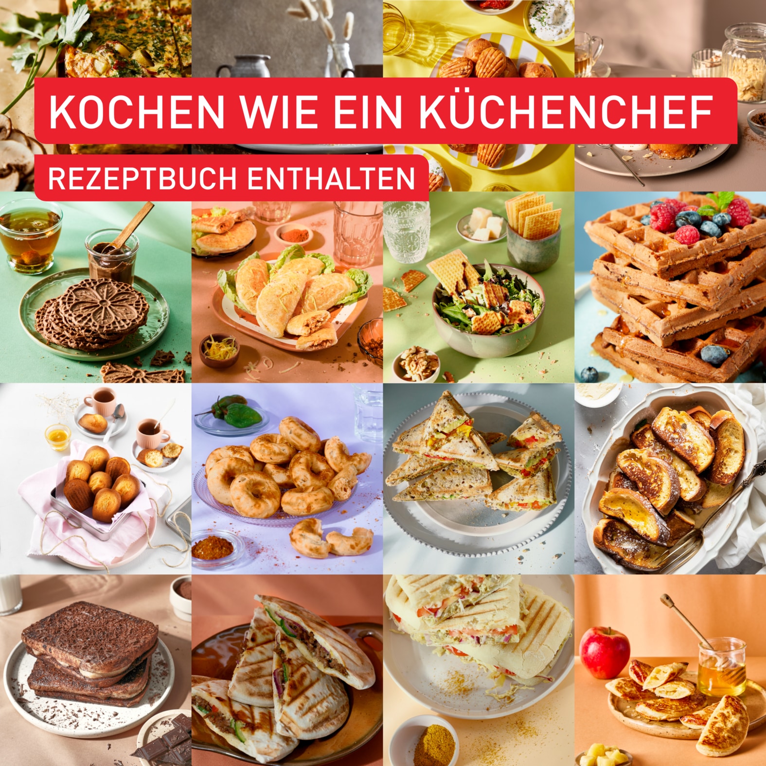 Tefal 2-in-1-Sandwichmaker »SW8674 Snack Collection«, 700 W, Antihaftbeschichtung, austauschbare Plattensets, inkl. Rezeptbuch