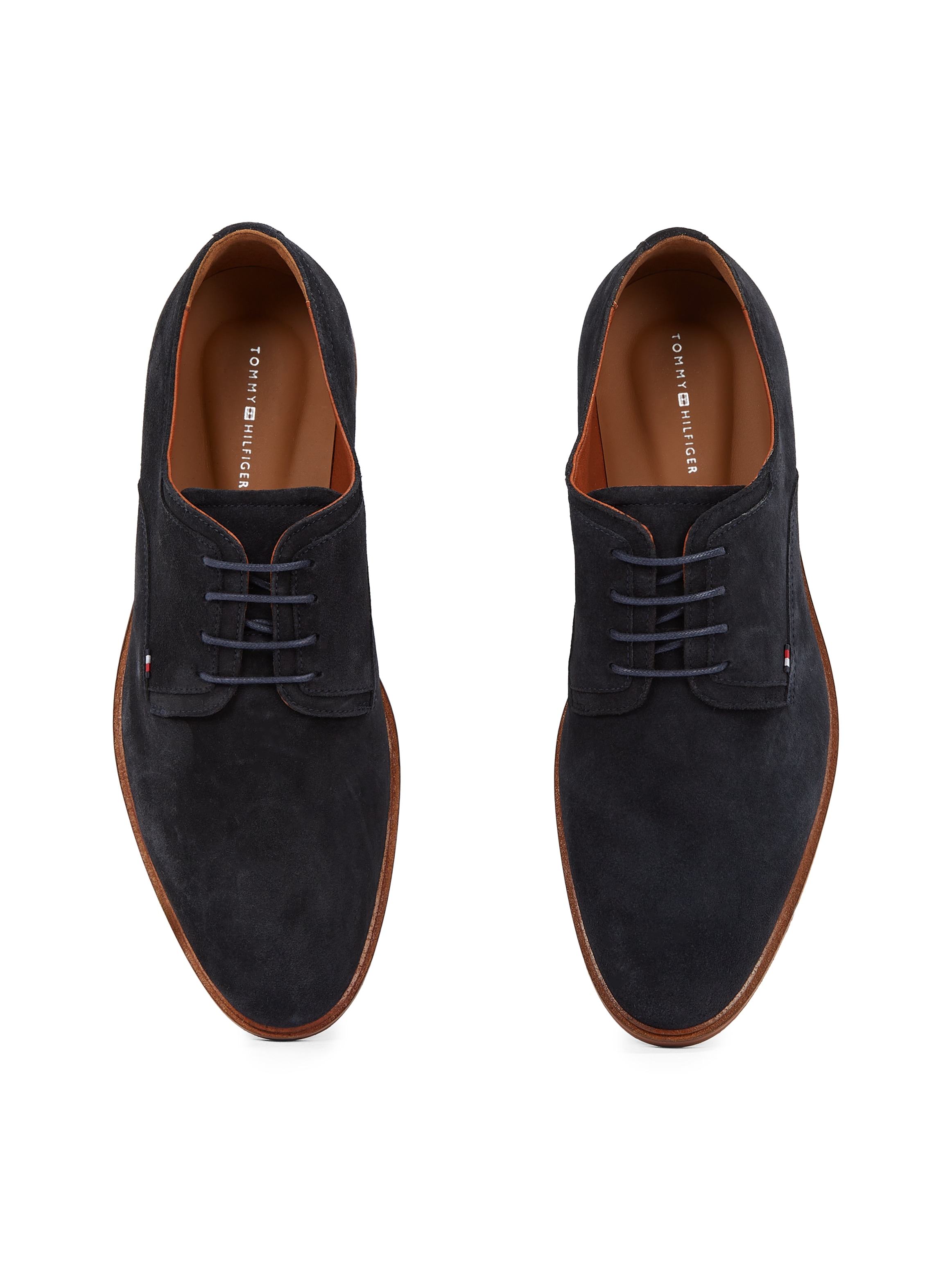 Tommy Hilfiger Schnürschuh »HILFIGER THUNIT SUEDE SHOE«, Blockabsatz, Businessschuh, Festtagsschuh in schmaler Form