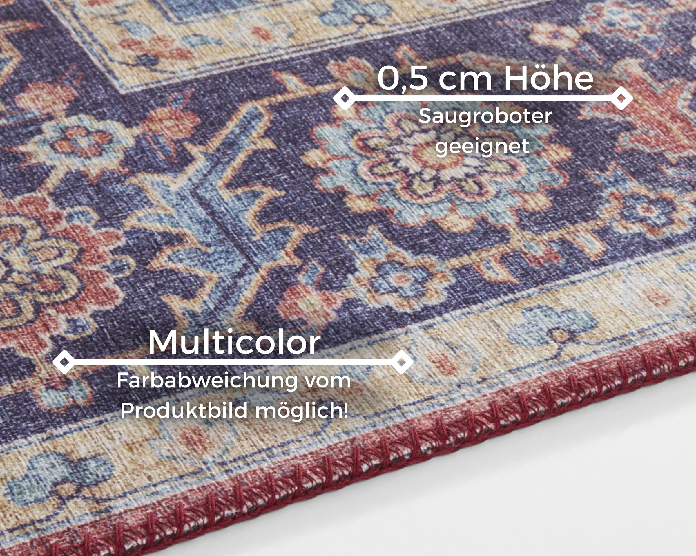 NOURISTAN Teppich »Anthea«, rund, 5 mm Höhe, Orientalisch, Orient, Vintage, Wohnzimmer, Schlafzimmer, Esszimmer