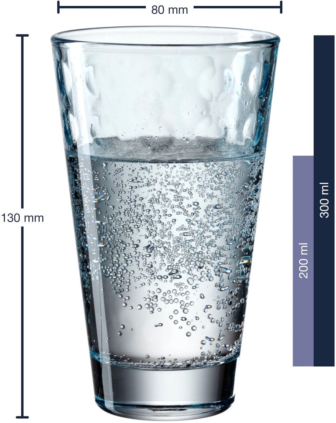 LEONARDO Longdrinkglas »OPTIC«, (Set, 6 tlg.), 300 ml, 6-teilig