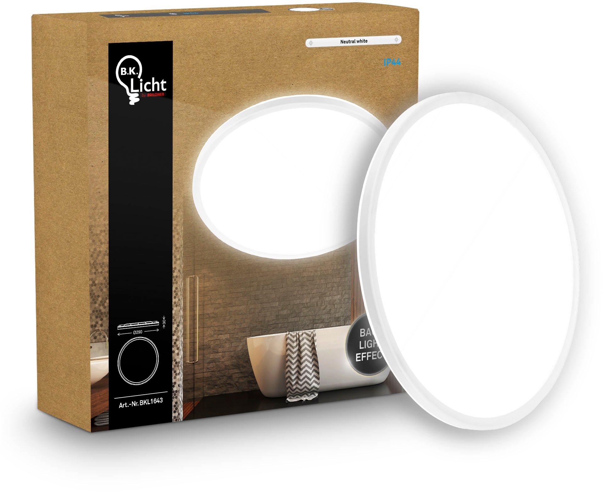 B.K.Licht LED Panel »SHALLOW« LED-Board 1 Stk. Neutralweiß 29x3 cm, Badlampe, Badezimmer, Küche, Wohnzimmer