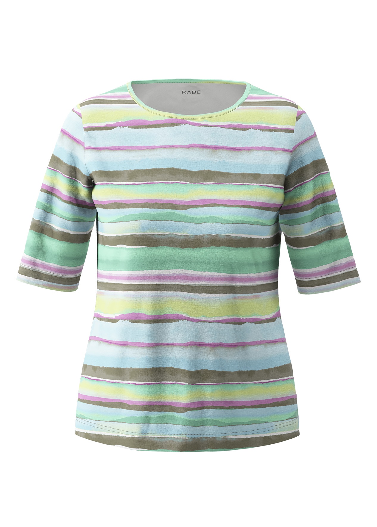 Rabe Rundhalsshirt, mit grafischem Streifen-Muster