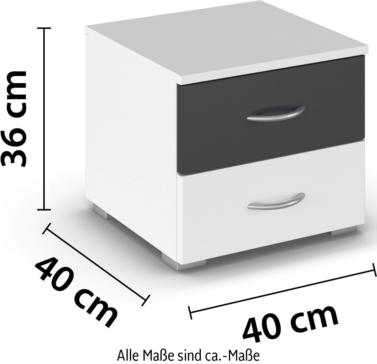 rauch Nachtkommode »Nachttisch Nachtkonsole Beistelltisch Kommode Sideboard NOOSA«, mit farblich abgesetzter Schublade MADE IN GERMANY