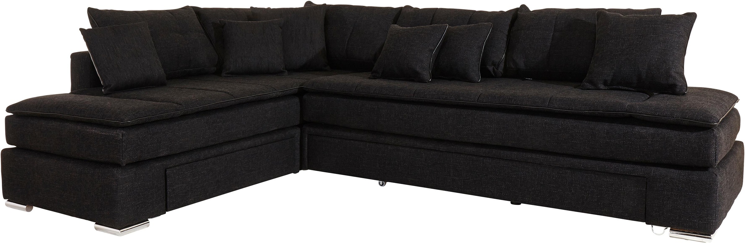 INOSIGN Ecksofa »Boxspringbett Night & Day L-Form mit Dauer-Schlaffunktion o. Armlehnen«, mit Boxspring-Bettfunktion 164x200 cm und Bettkasten, Dauerschläfer!