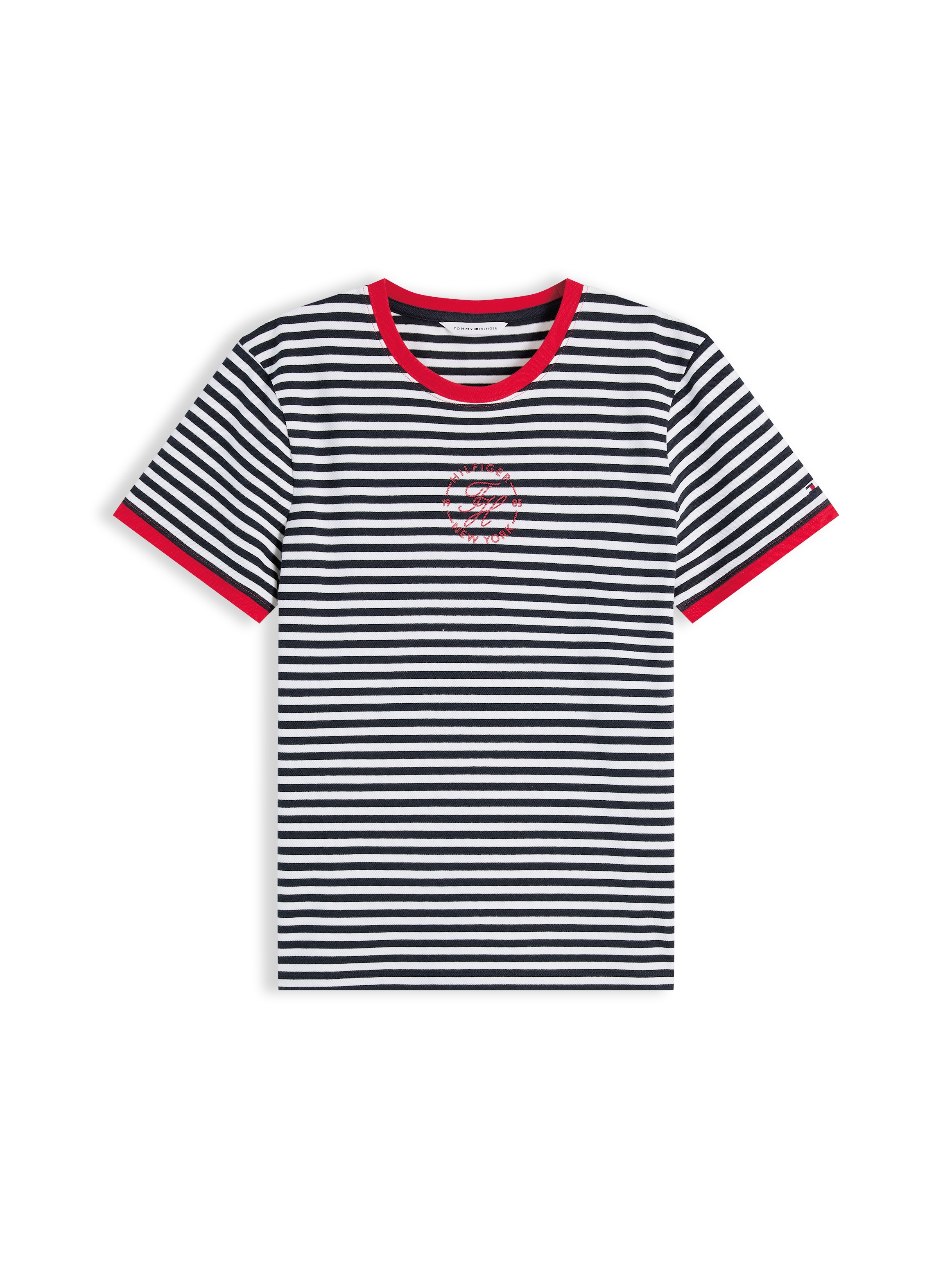 Tommy Hilfiger Kurzarmshirt »TH ROUNDAL REG C-NK SS TEE« mit kontrastfarbenen Bündchen