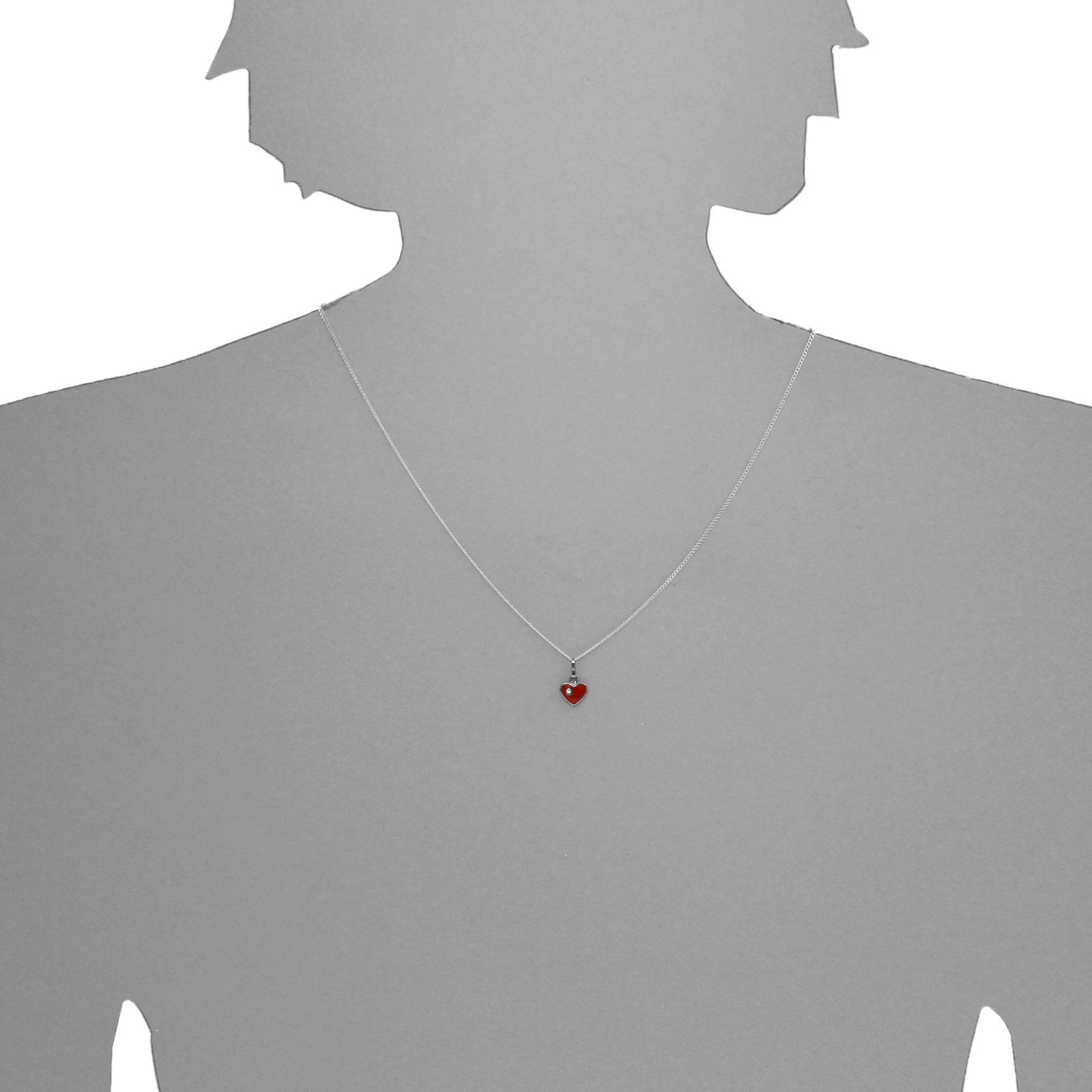 OSTSEE-SCHMUCK Kette mit Anhänger »- kleines Herz - Silber 925/000 - Glas«