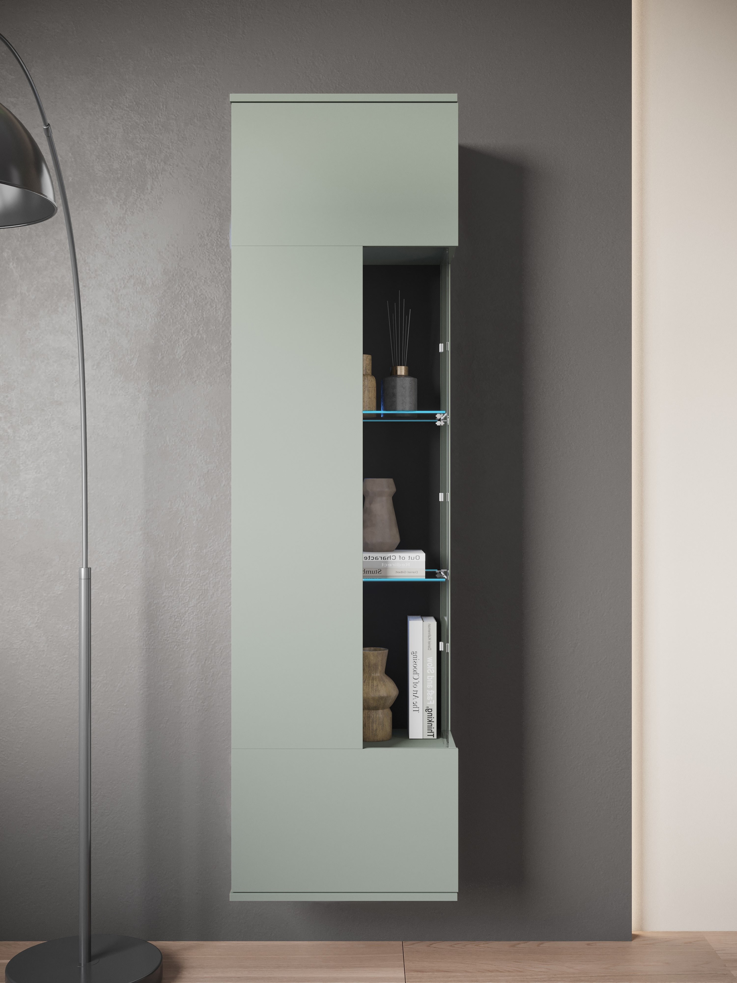 INOSIGN Vitrine »Kenia, stehend und hängend, Türanschlag wechselbar«, (1 St.), Vitrineschrank mit Glastüren 160 cm Höhe