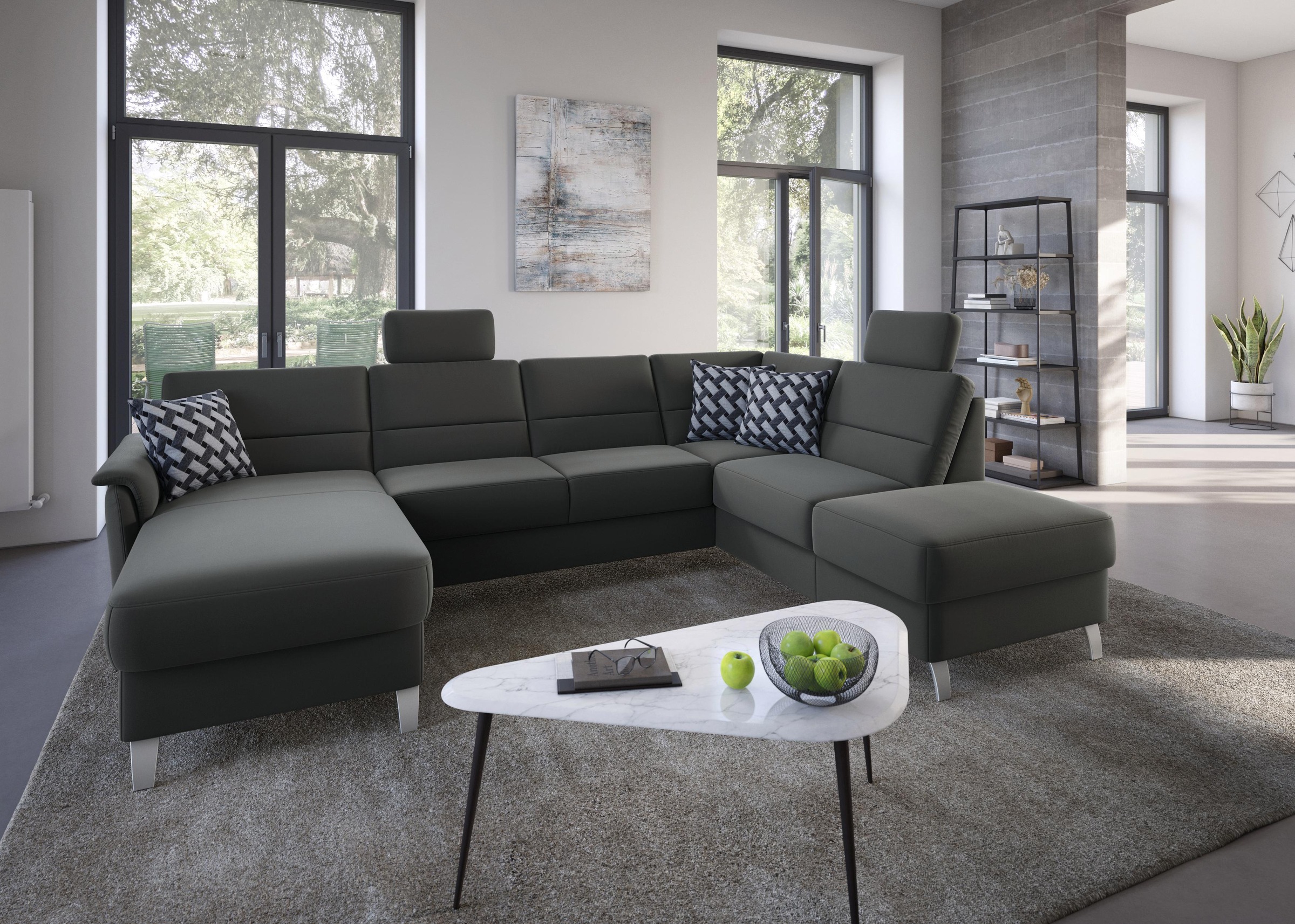 sit&more Wohnlandschaft »Palmera U-Form«, Federkern, wahlweise mit Bettfunktion und mit/ohne Stauraum