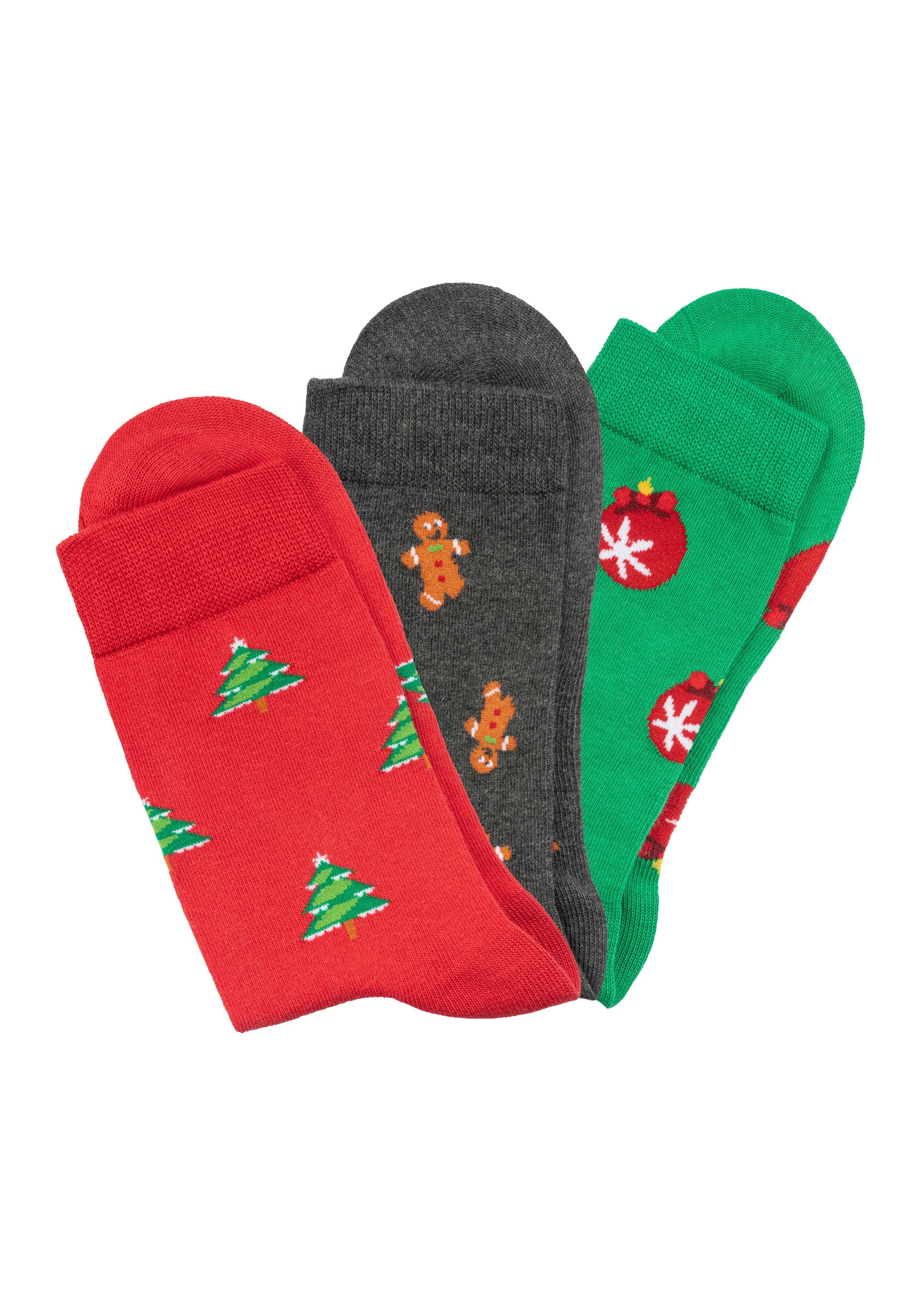 John Devin Socken, (Packung, 3 Paar), mit unterschiedlichen Weihnachtsmotiven