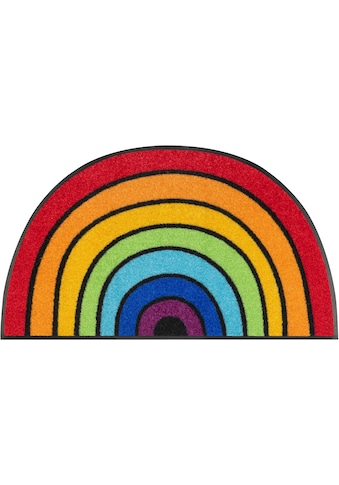 wash+dry by Kleen-Tex Fußmatte »Round Rainbow«, halbrund, 7 mm Höhe, Schmutzfangmatte,... kaufen