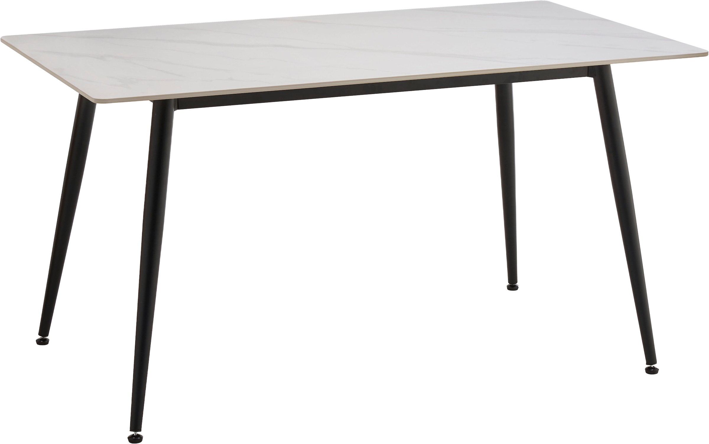 OTTO home Essgruppe »Juniper, Set, 5-tlg.« Set, 5 tlg. Tisch 140x80cm in Sinterstein-Keramikoptik mit 4 Stühlen, 360° drehbar