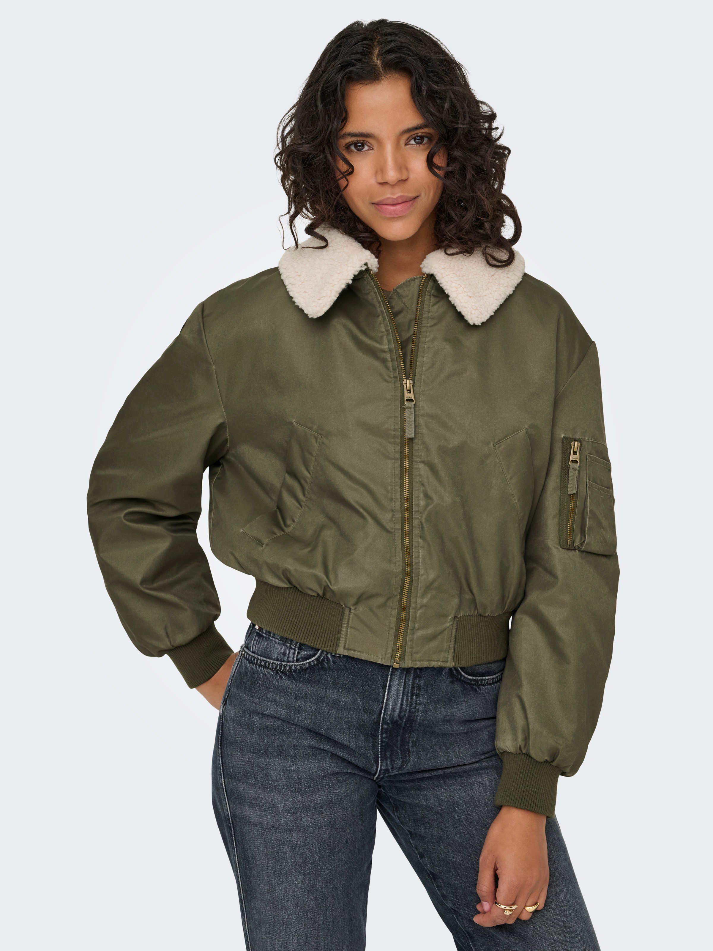 ONLY Bomberjacke »ONLSURI LIFE WASHED BOMBER CC OTW« ohne Kapuze