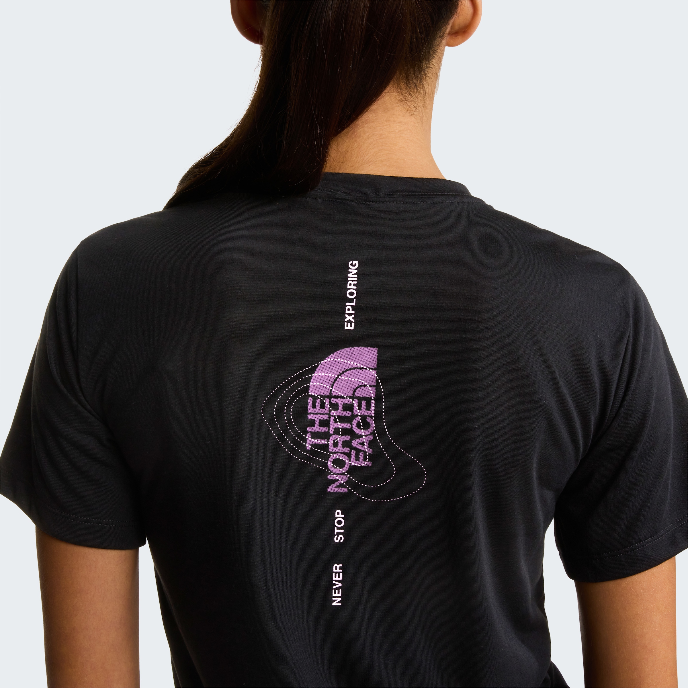 The North Face T-Shirt »W BITMAP LOGO SHORT SLEEVES TEE-GRAPHIC« sportlicher Stil, Kurzarm, für Sportmode und Outdoormode