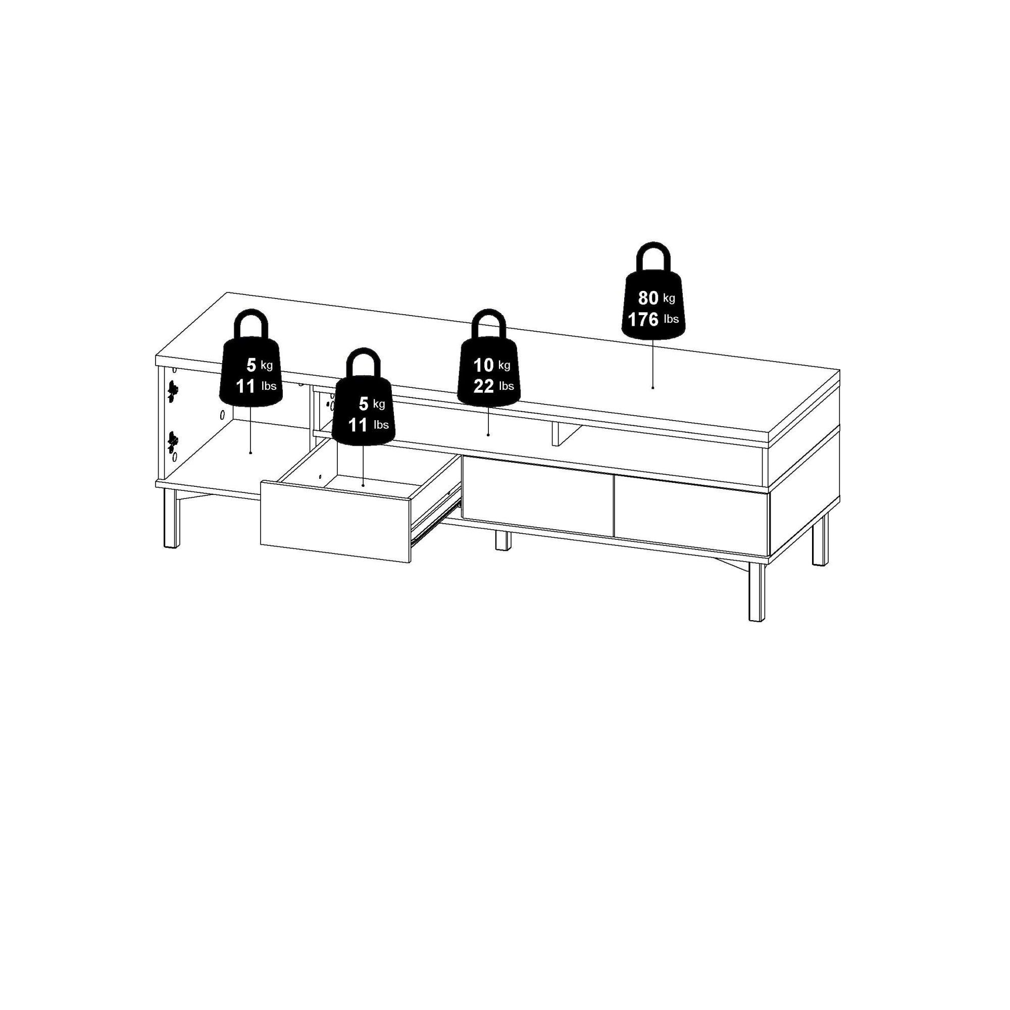 INOSIGN TV-Board »Roomers TV-Board, TV-Möbel, TV-Unit, Media-Möbel, Sideboard«, Breite/Höhe 156/48 cm, 2 offene Fächer mit Rahmen-Optik, Kabelführung