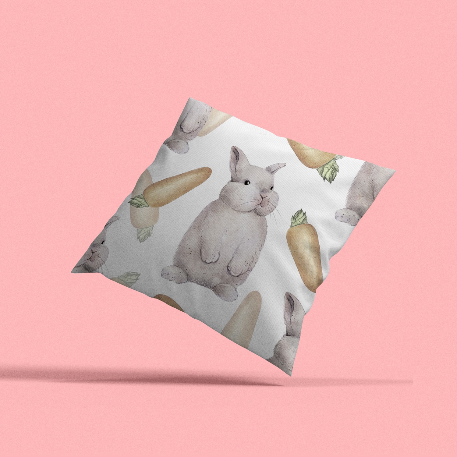 queence Dekokissen »Hase und Karotte«, Kissenhülle mit HD Premium Druck, geruchsneutral, 40x40cm