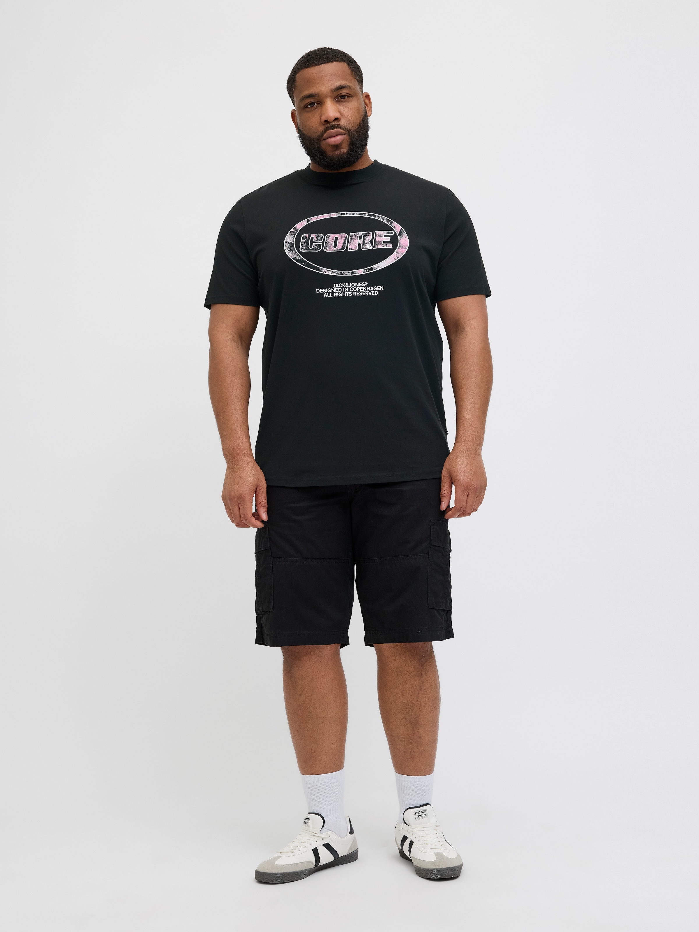 Jack & Jones PlusSize Print-Shirt »JCOLIDO AOP FRONT PRINT TEE SS CRE PLS«, mit Logo Print