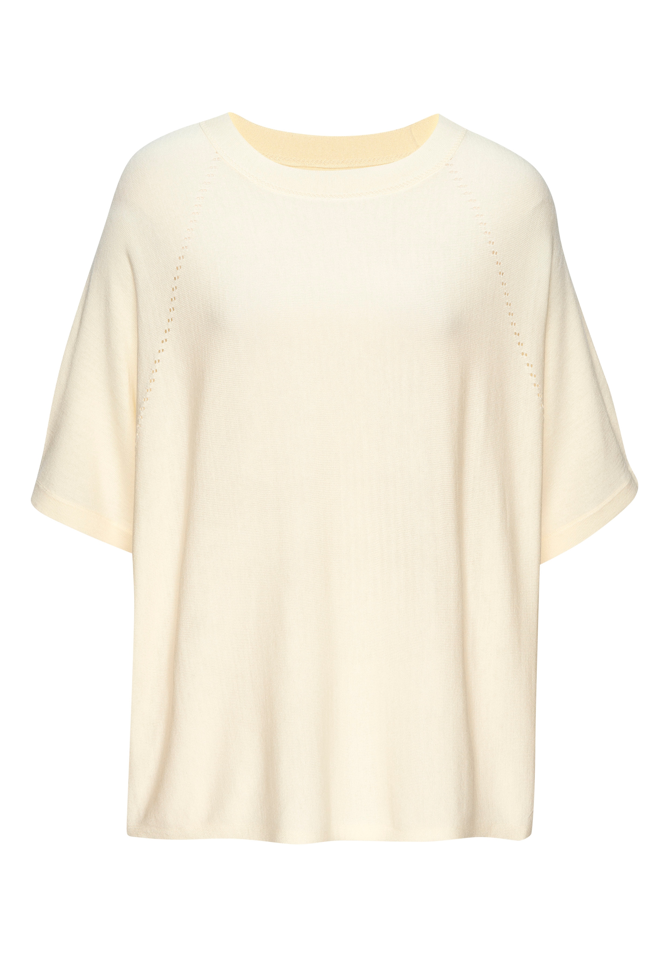 Vivance Kurzarmshirt »mit Lochstrickmuster« aus weichem Viskose-Strick