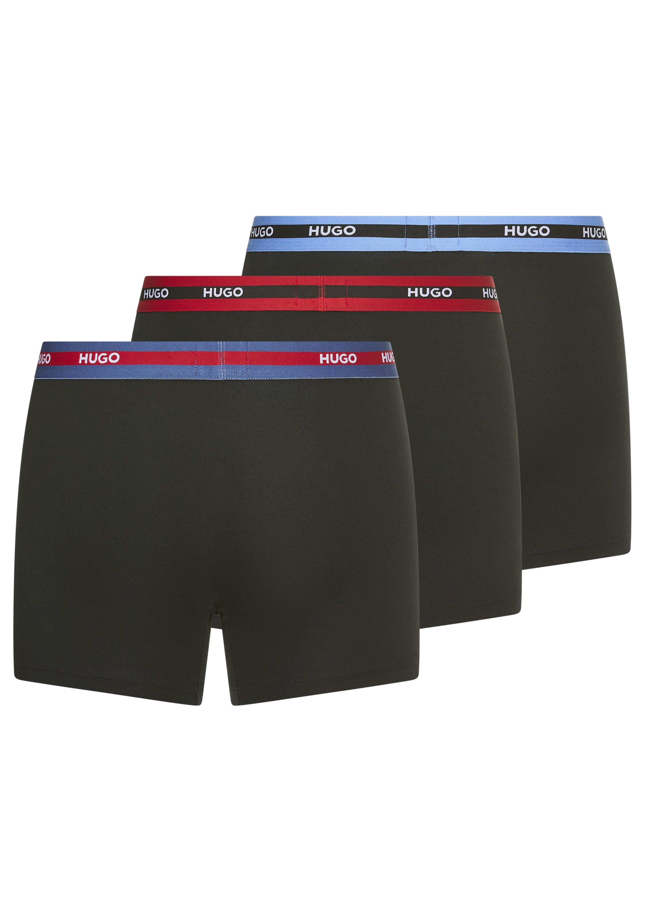HUGO Underwear Trunk »BOXERBR TRIPL PLANET«, kontrastfarbener Bund mit Logo