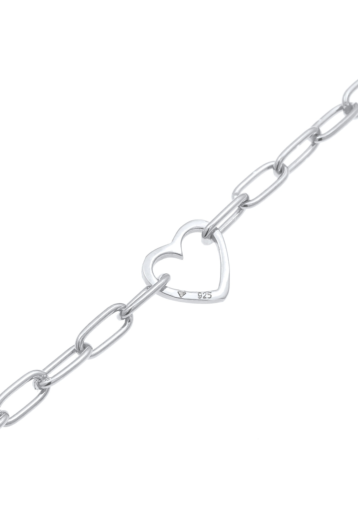 Elli Armkette »Armband Herz Glieder Oval Trend 925 Silber«