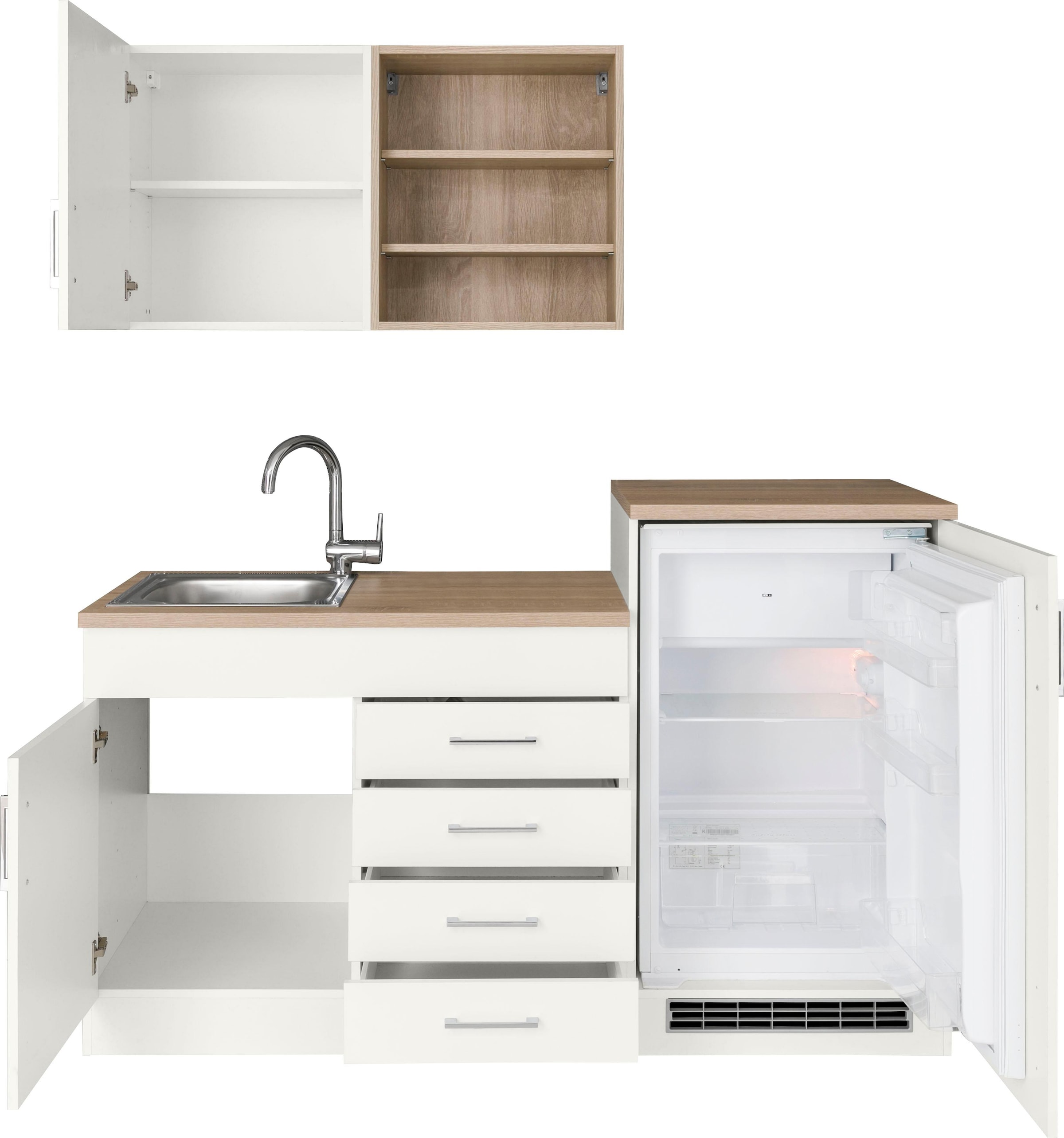 KOCHSTATION Pantryküche »KS-Mali« Breite 160 cm, mit E-Geräten