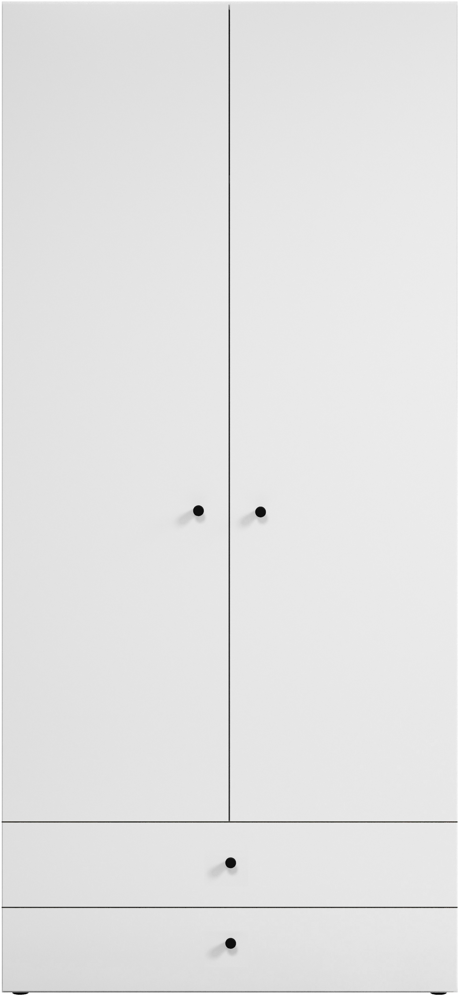 INOSIGN Kleiderschrank »Jersey Schlafzimmerschrank Garderobe Bestseller Schrank«, (1 St., Drehtürenschrank mit modernen Griffen Otto´s Choice), Drehtürenschrank mit 2 Schubladen - (B/T/H) 85/52/188 cm