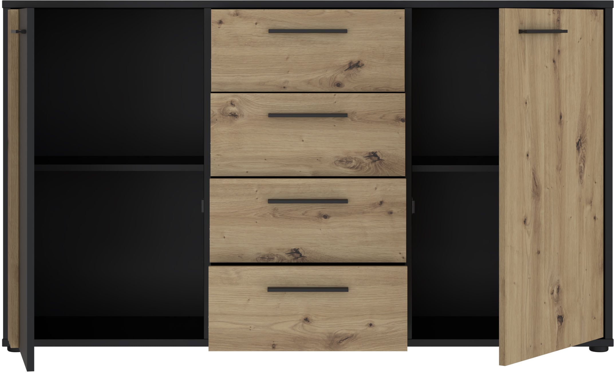 FORTE Sideboard »Cardigan«, Sideboard, 2 farbig, Stauraum, Schubkasten, Soft Close,Breite 142,6cm