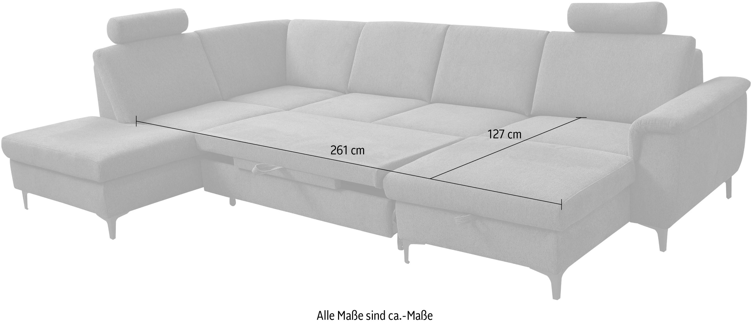 alina Wohnlandschaft »Kora«, Inklusive Nackenstützen, Breite 337 cm