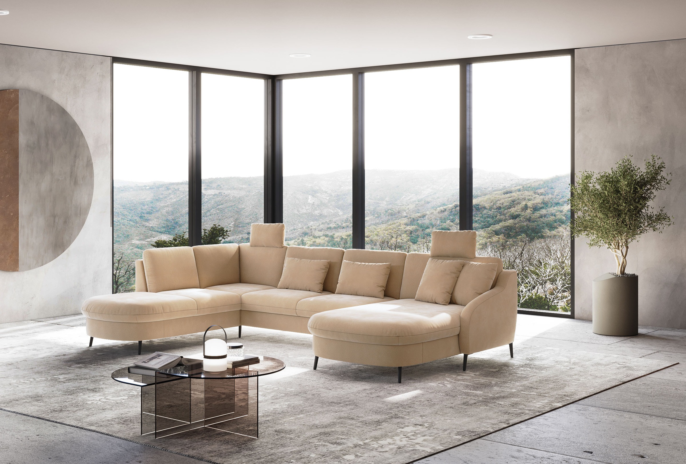 sit&more Wohnlandschaft »Soul U-Form«, wahlweise mit Bettfunktion und Bettkasten oder Schubkasten