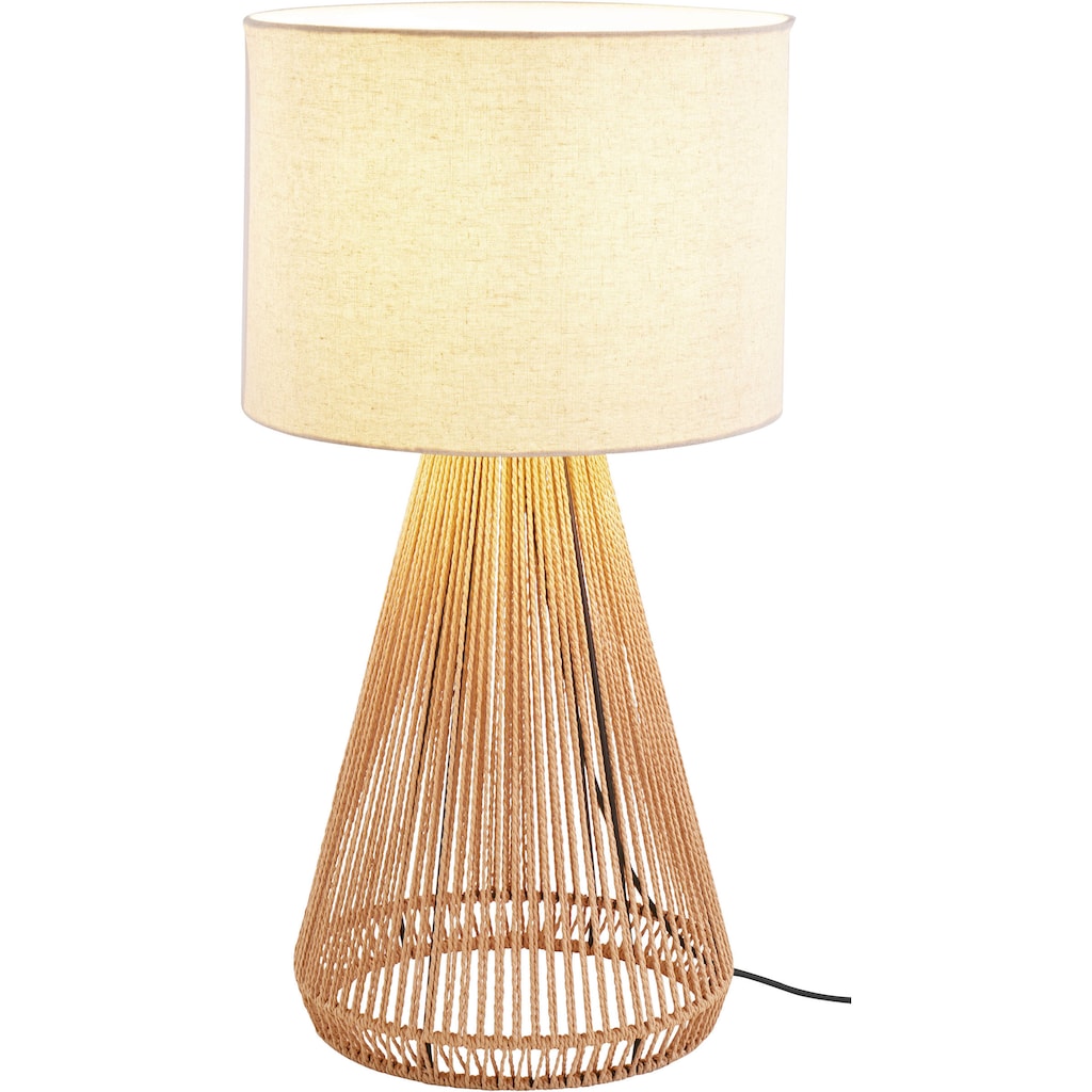 LeGer Home by Lena Gercke Tischleuchte »Zuri«, 1 flammig-flammig, Tischlampe mit Sisalschnur, Leinenschirm / Stoff - beige