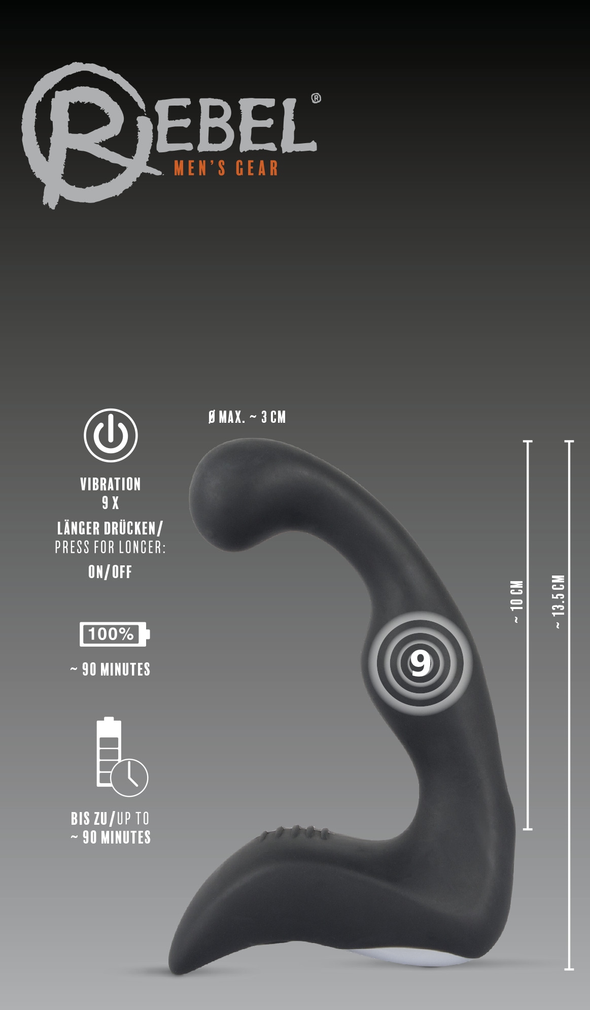 REBEL Anal-Stimulator »P-Punkt Vibrator Prostatavibrator« ()