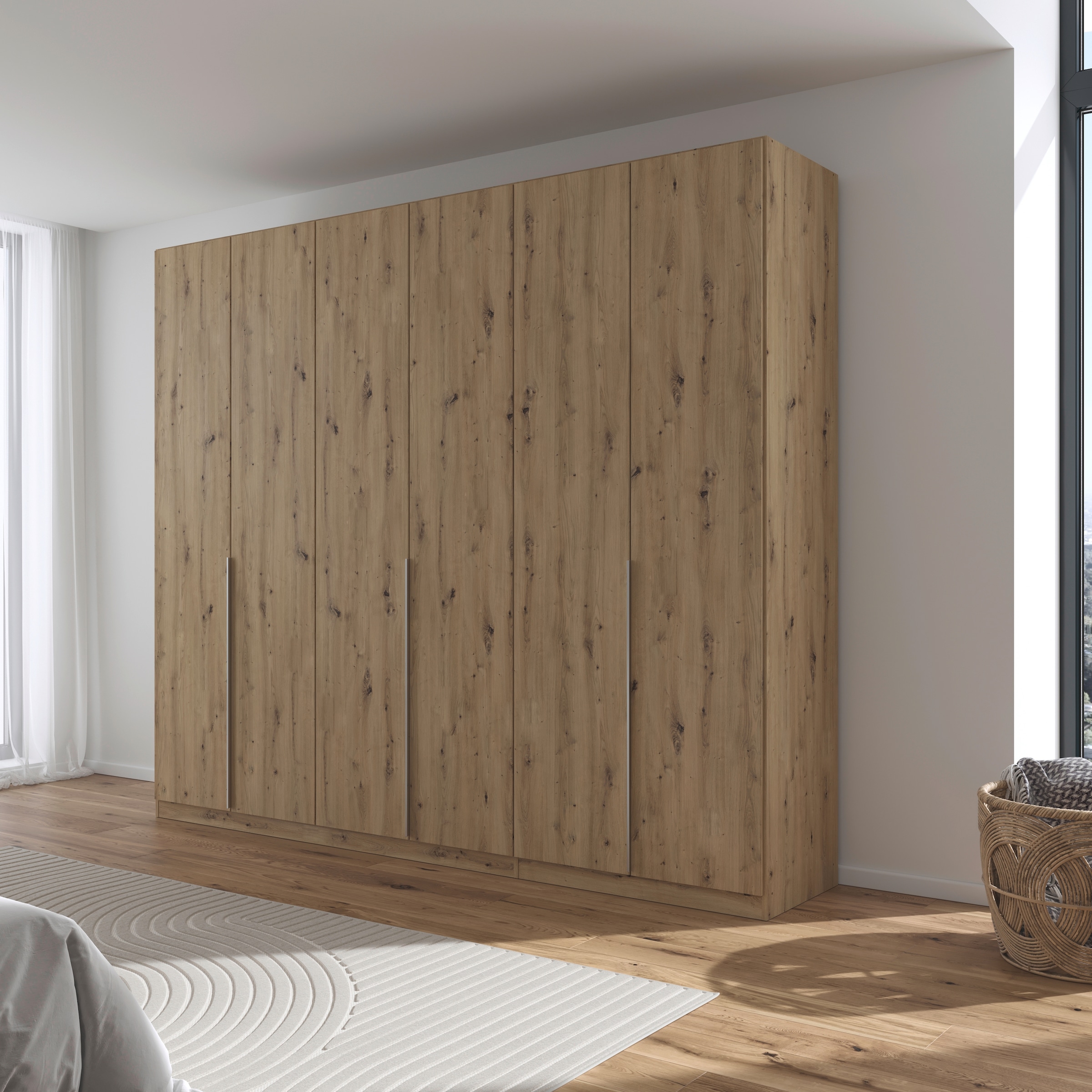 rauch Drehtürenschrank »Kleiderschrank Schrank Garderobe AGORDO TOPSELLER Schlafzimmer«, (in zwei Griff-Farben mit Dekor- oder Hochglanzfront), durchdachte Innenausstattung, in 6 Breiten und 2 Höhen MADE IN GERMANY