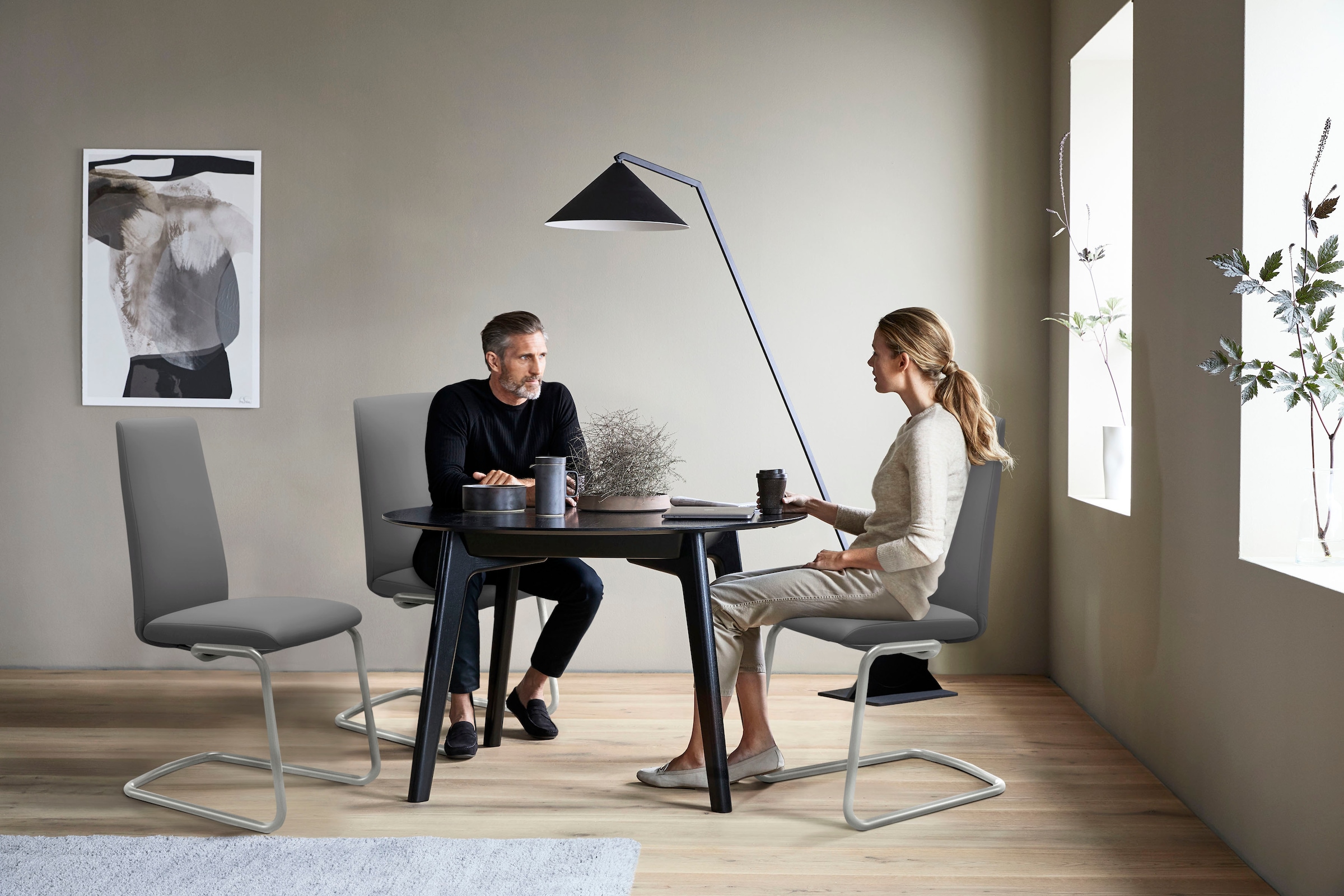 Stressless® Polsterstuhl »Laurel«, Leder BATICK, High Back, Größe M, mit Beinen aus Stahl in Chrom matt