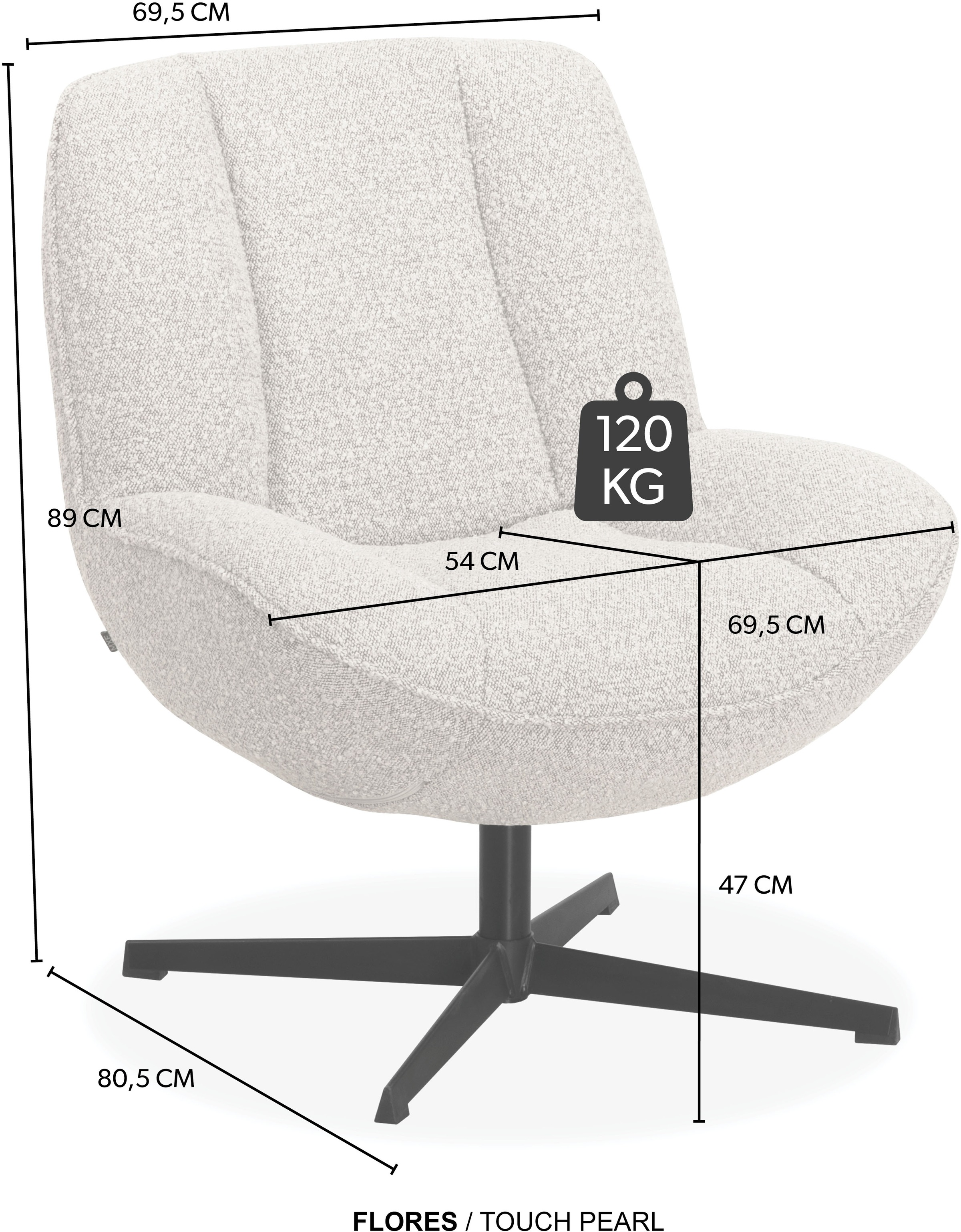 OMG Design Sessel »Flores« bequemer Sessel, mit Drehgestell