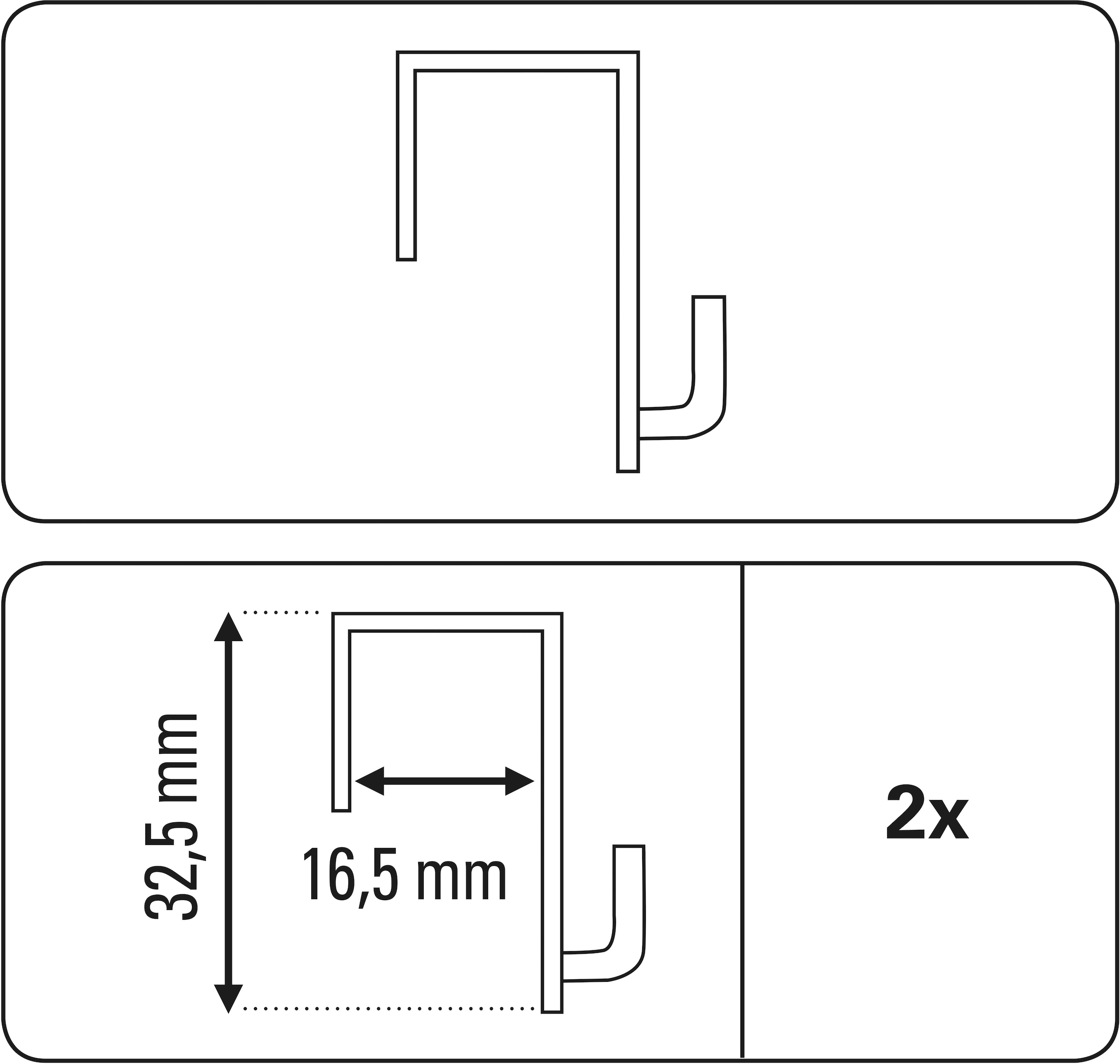 GARDINIA Gardinenhaken »Dekohaken für Fenster und Türen«, (2 St.), für Dekorationen von Stoffe