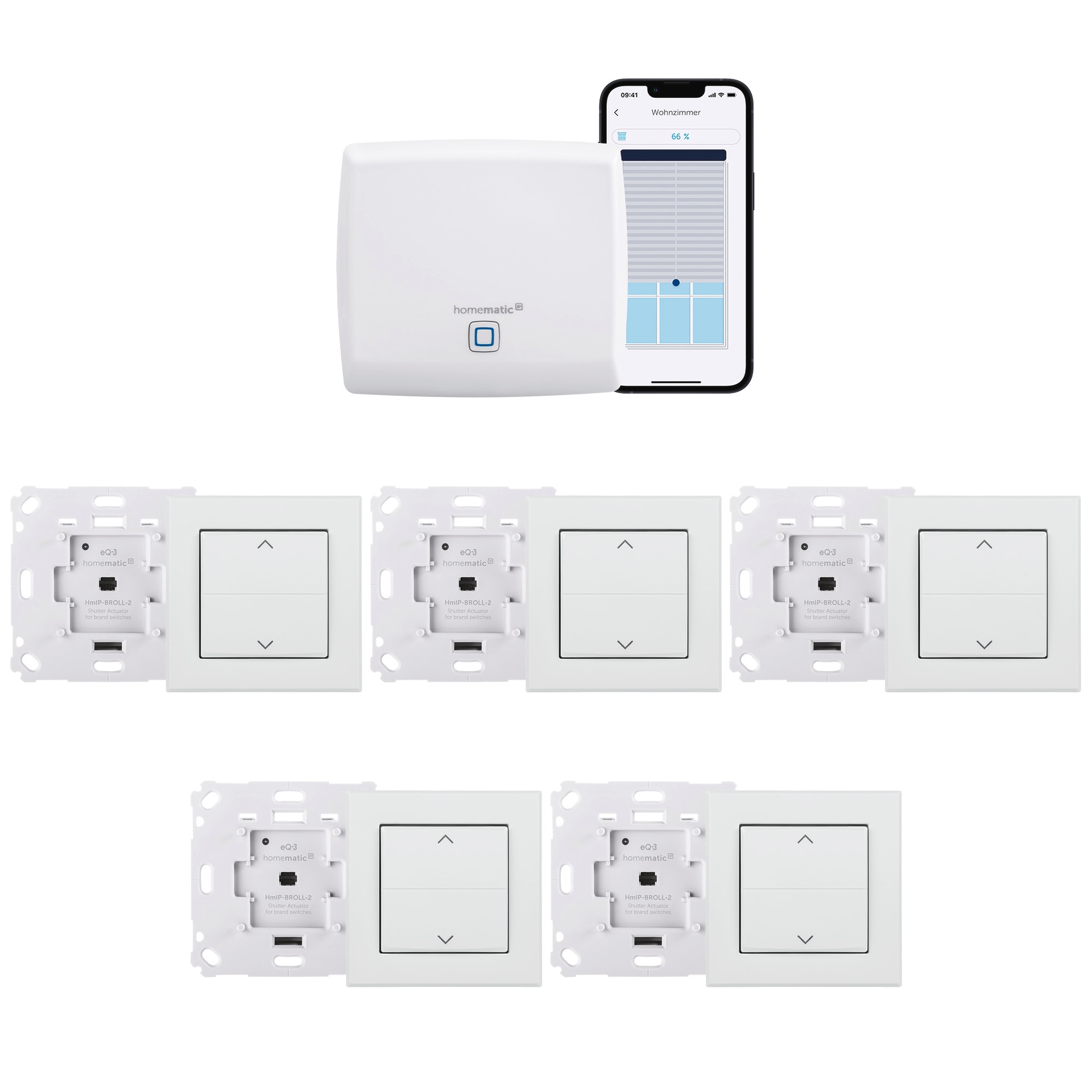 Smart-Home-Zubehör »Starter Set Beschattung mit 3x Rollaktor und 3x Tasterwippe«, (11...