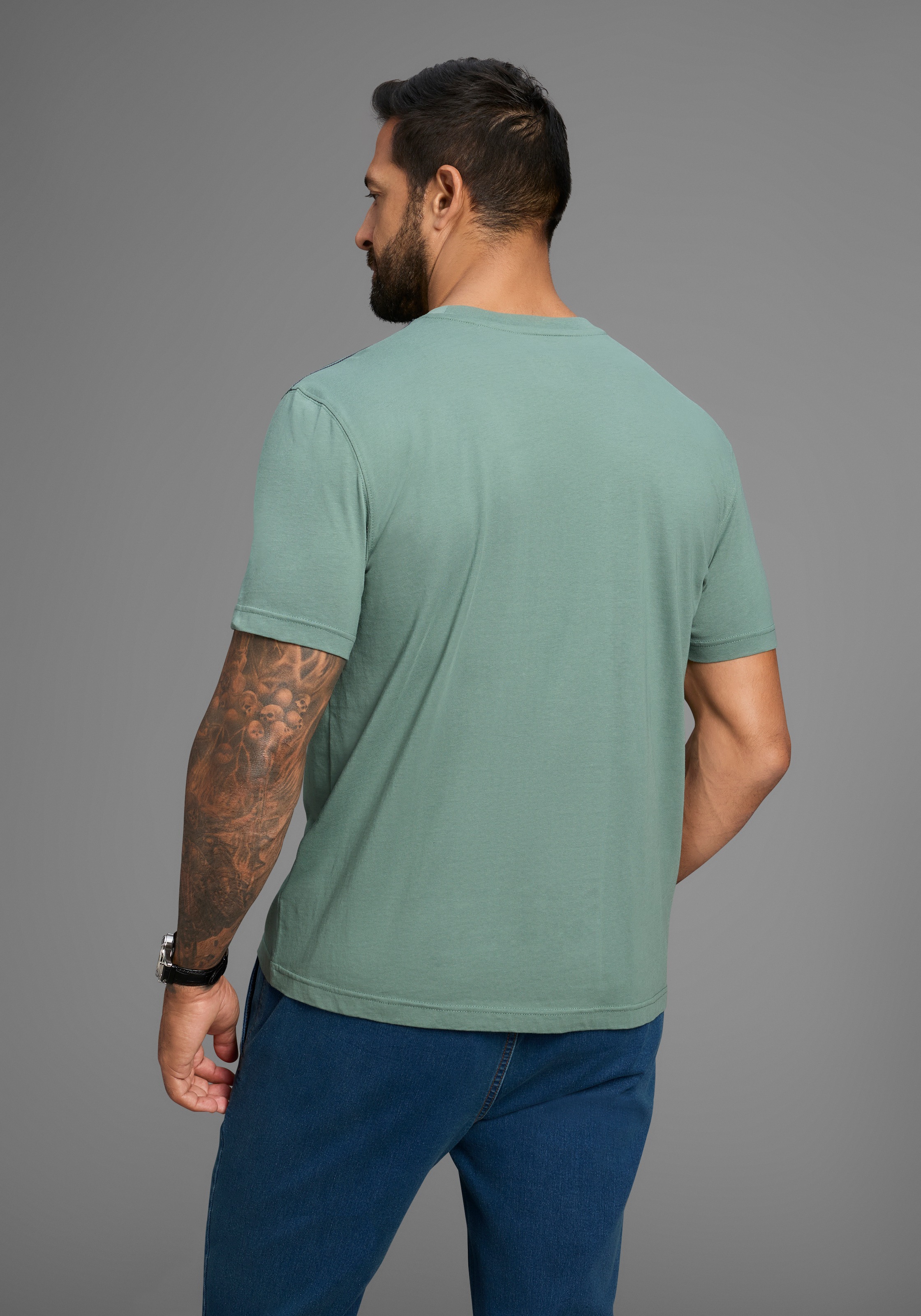 Man's World T-Shirt Kurzarm,  Regular Fit,  mit Print,  Rundhalsausschnitt