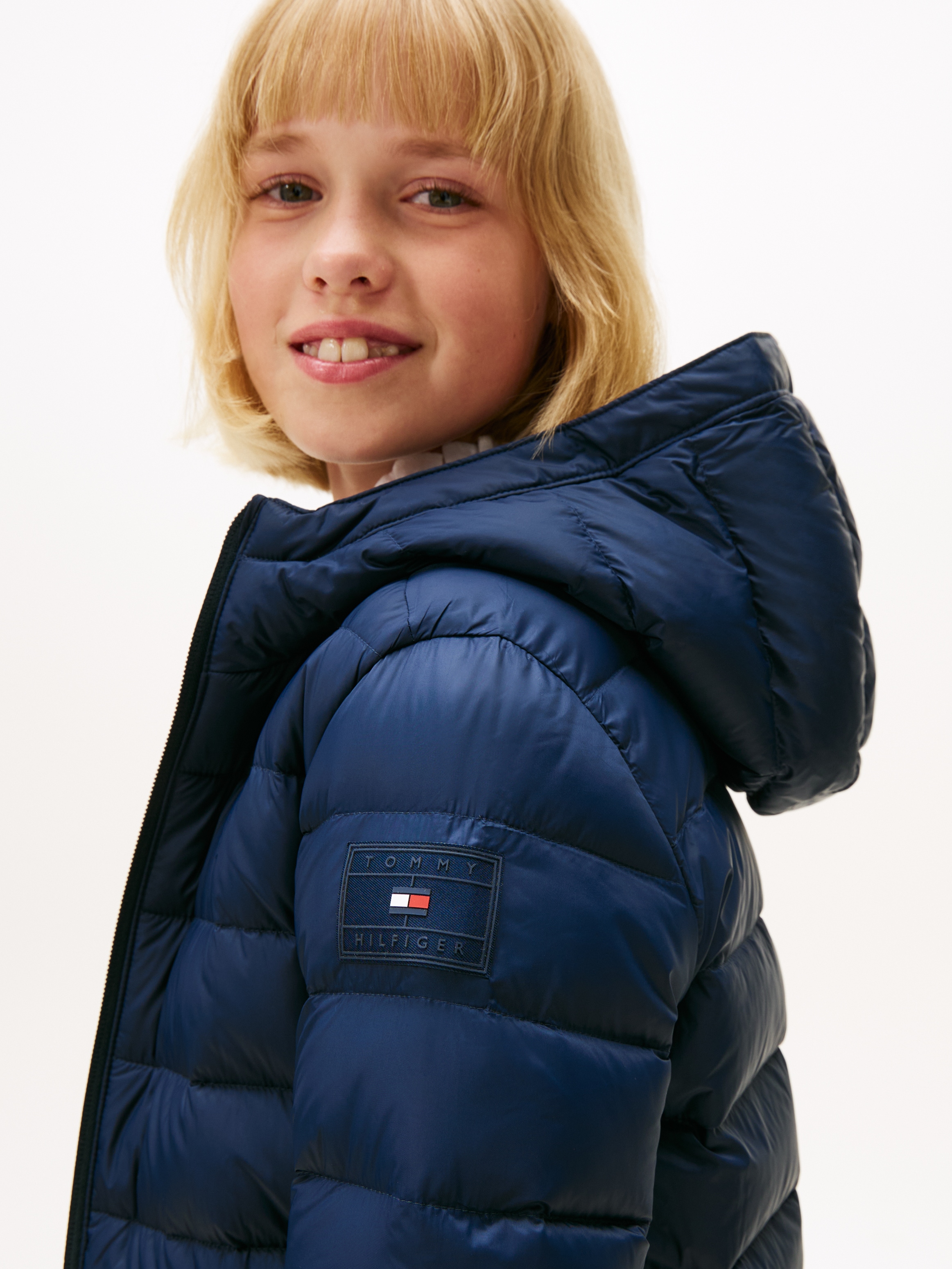 Tommy Hilfiger Steppjacke »U LIGHT DOWN HOODED JACKET«, mit Kapuze, Kinder bis 16 Jahre