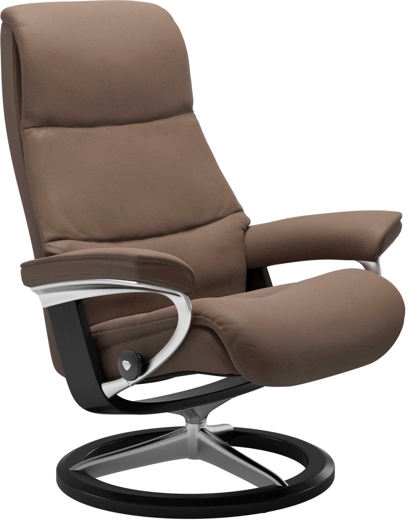 Stressless® Relaxsessel »View«, (Set, Relaxsessel mit Hocker), mit Signature Base, Größe M,Gestell Schwarz