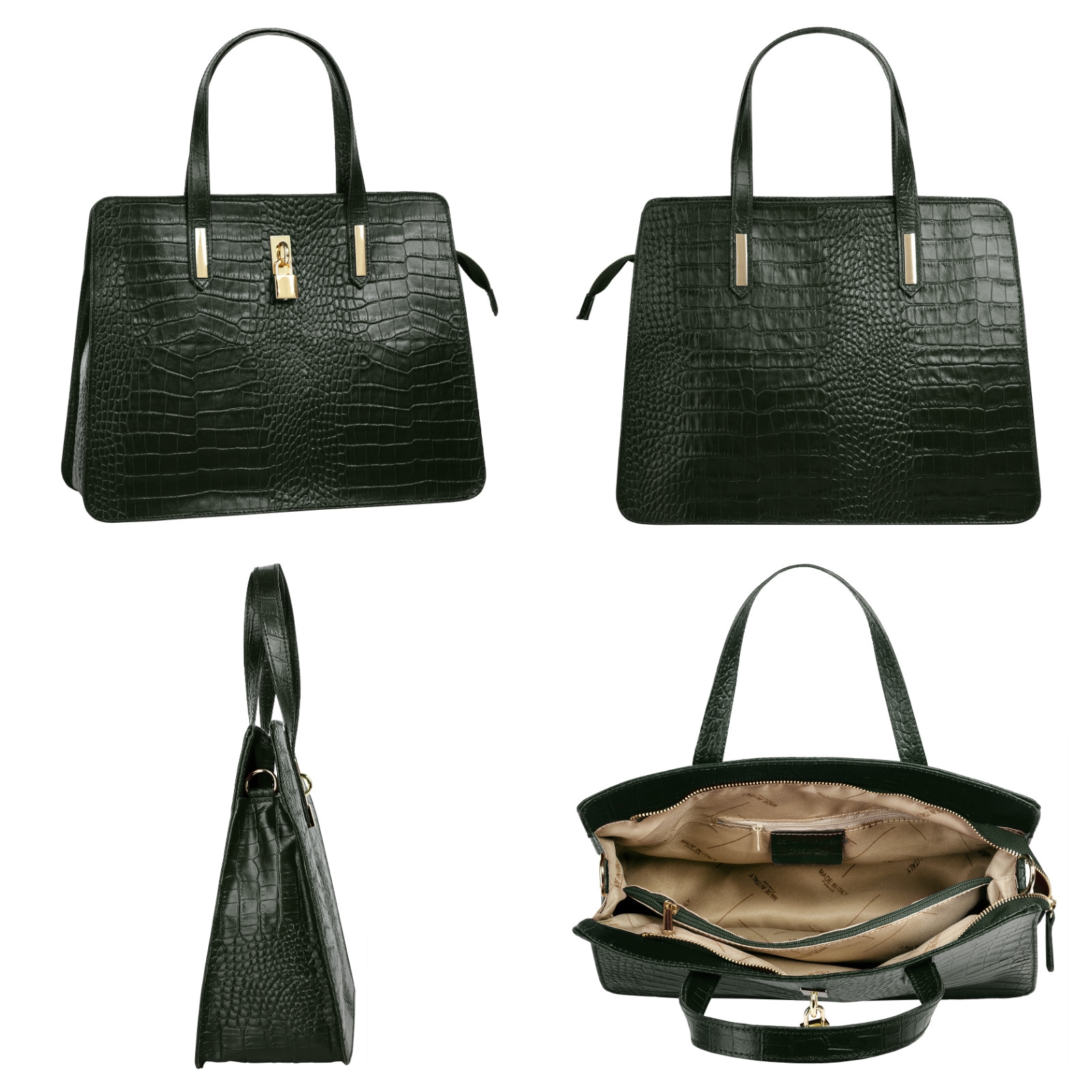 Cluty Henkeltasche, echt Leder, Made in Italy