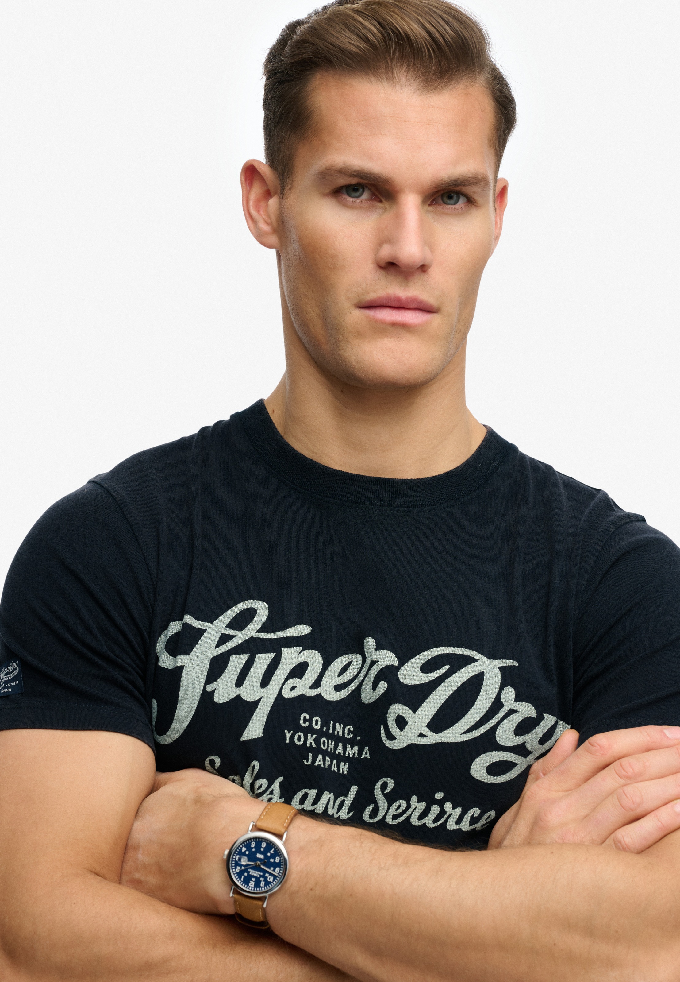 Superdry Rundhalsshirt »Industry Worker Relaxed Tee« aus Baumwolle und Single Jersey, Regular Fit, mit Druck, Kurzarm