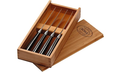 Steakmesser, (4 tlg.), 4 Steakmesser mit Klinge aus Klingenspezialstahl, inkl. Holzbox